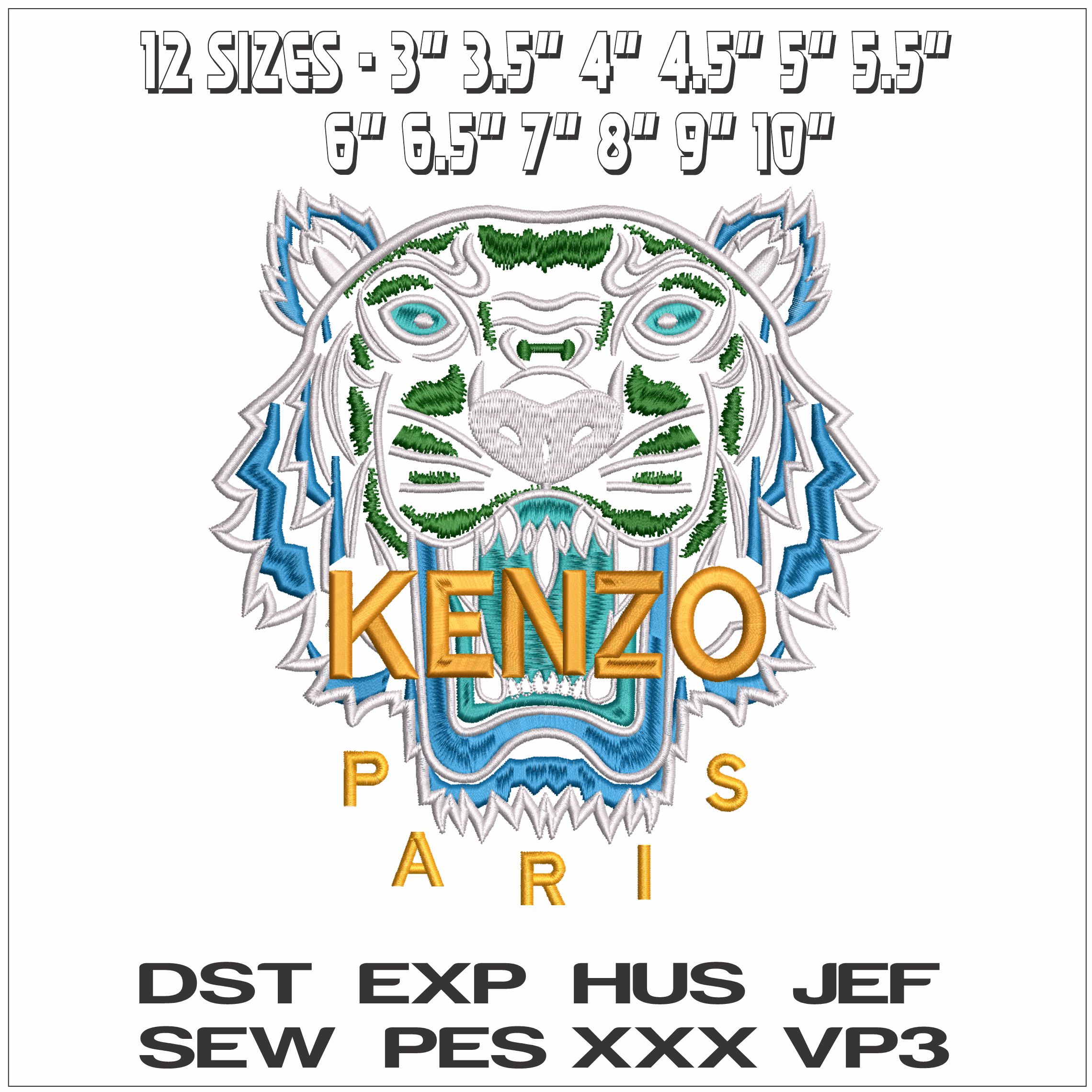 KENZO Paris Tiger- Elegant embroidery design file - instant download — view 2