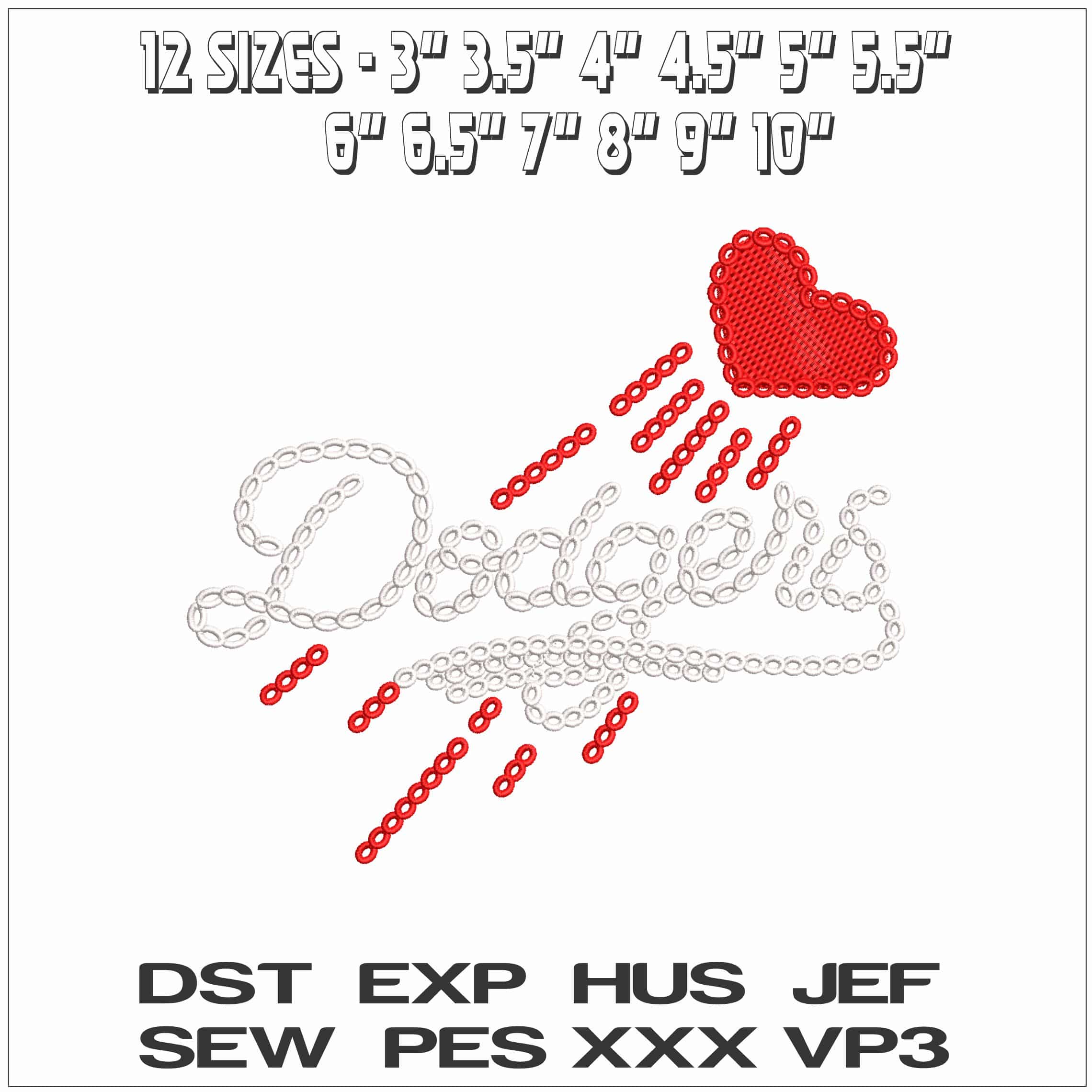 LA Dodgers String and Heart- Elegant embroidery design file - instant download — view 2