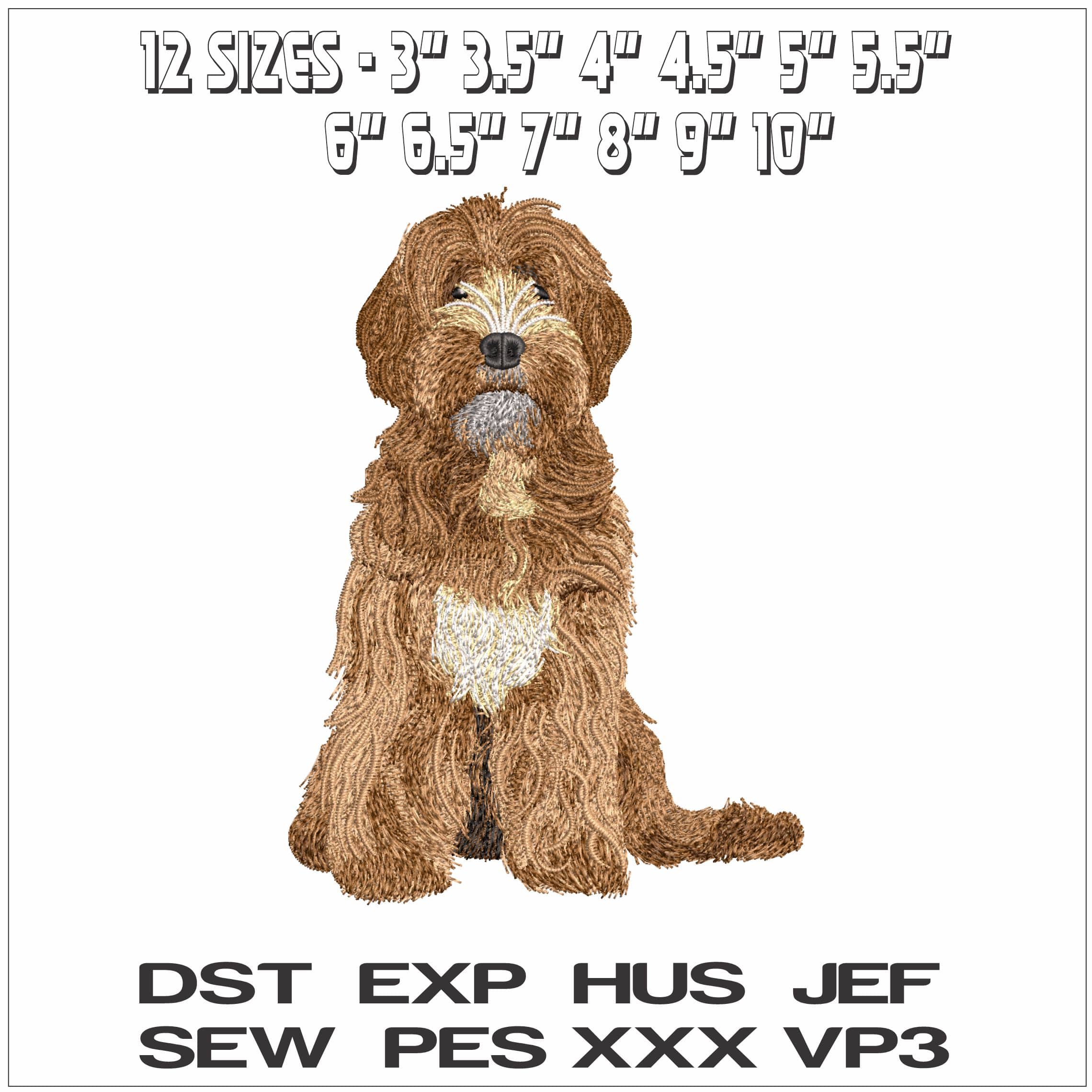 Labrapoodle- Elegant embroidery design file - instant download — view 2