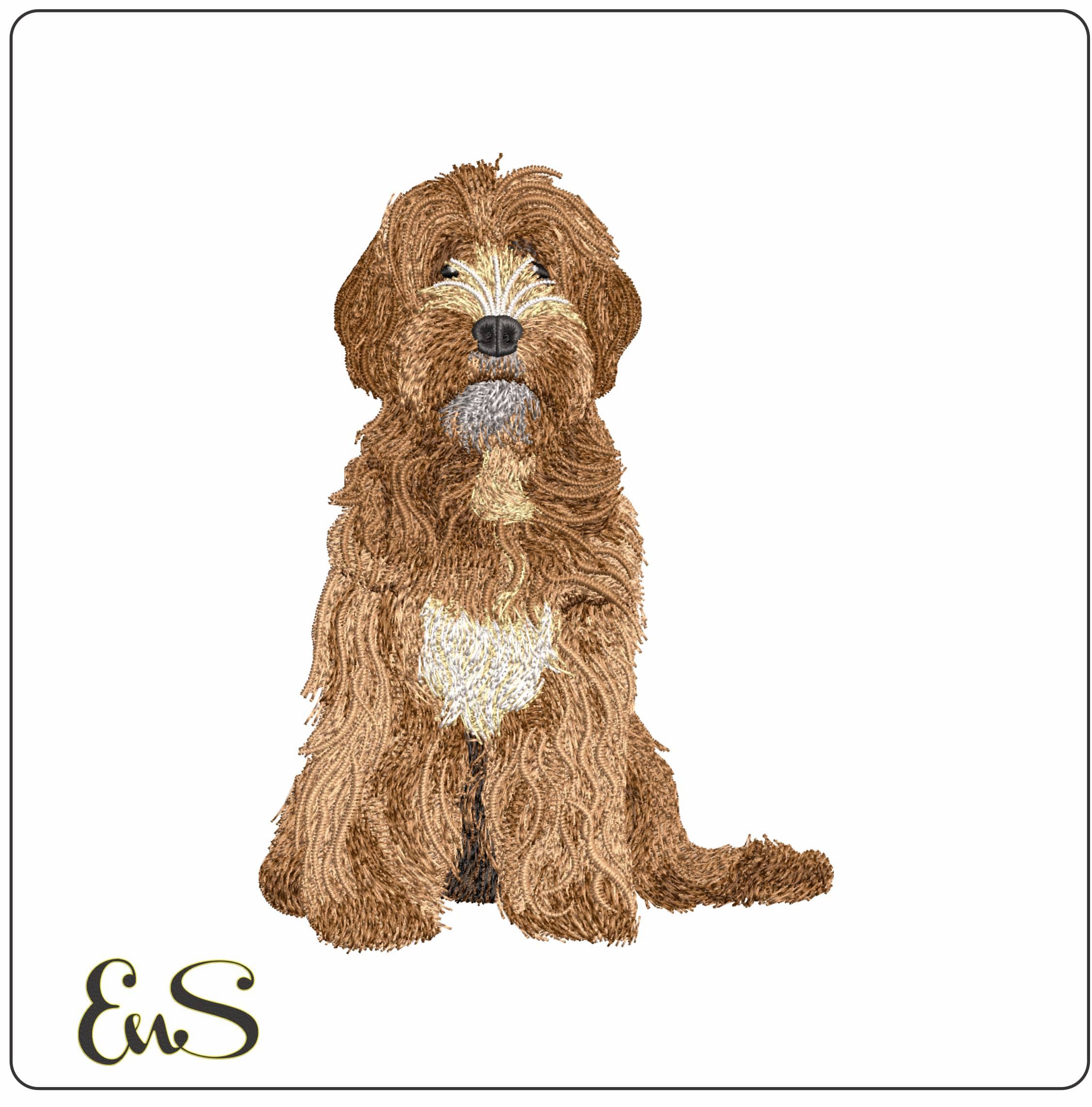 Labrapoodle- Elegant embroidery design file - instant download