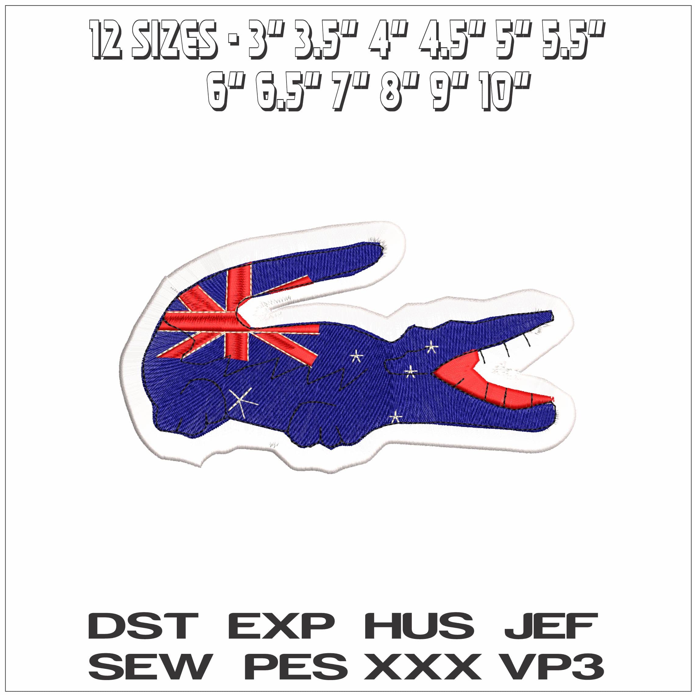 Lacoste Australia Logo- Elegant embroidery design file - instant download — view 2