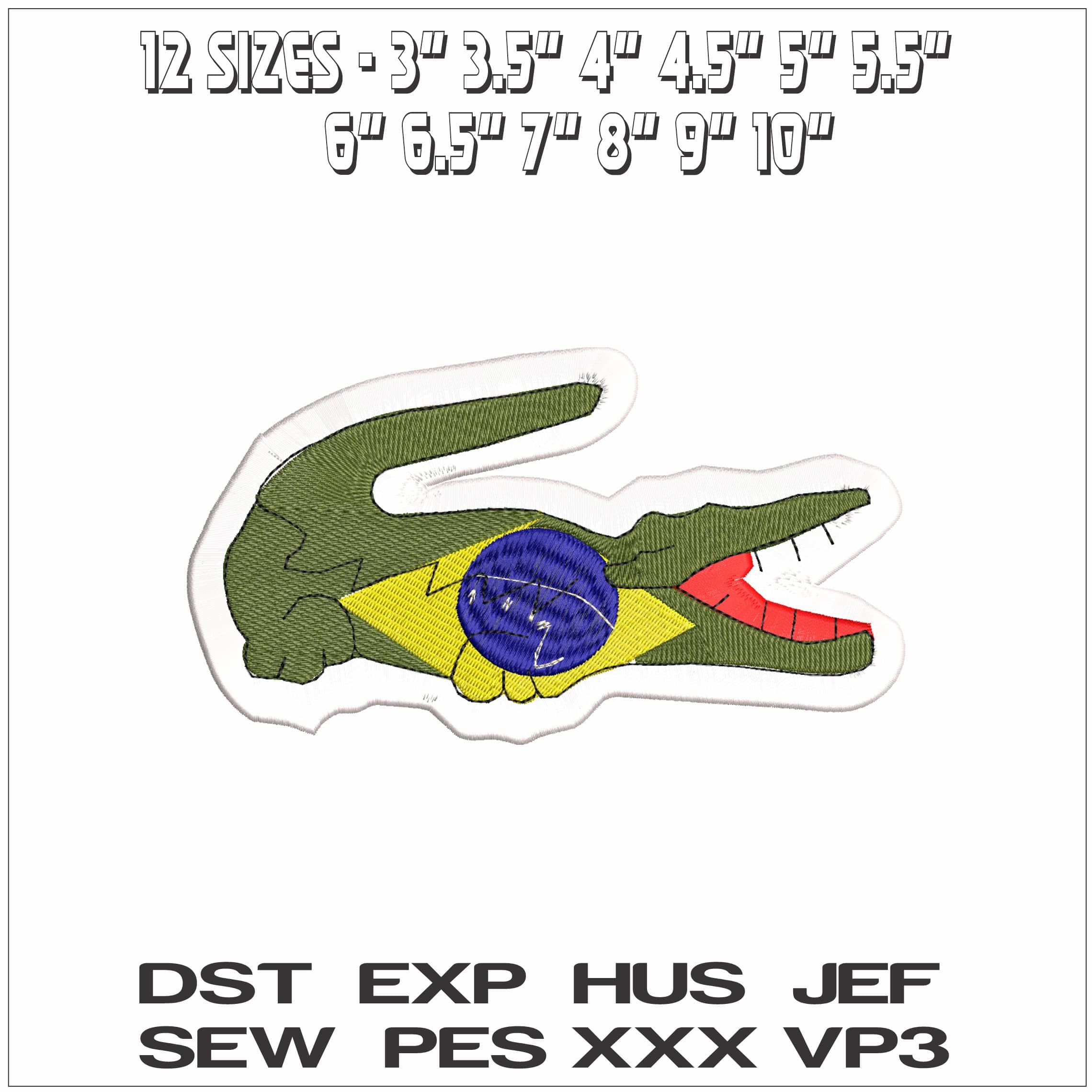 Lacoste Brazil Logo- Elegant embroidery design file - instant download — view 2