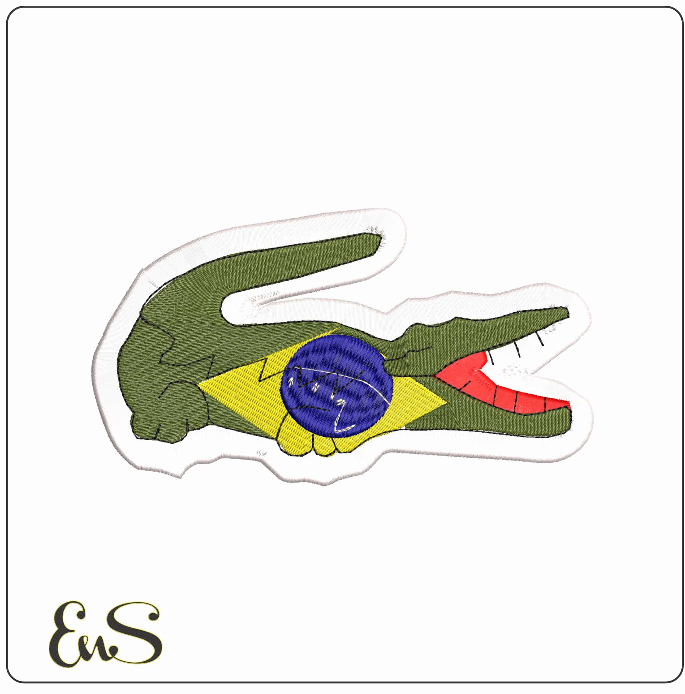 Lacoste Brazil Logo- Elegant embroidery design file - instant download