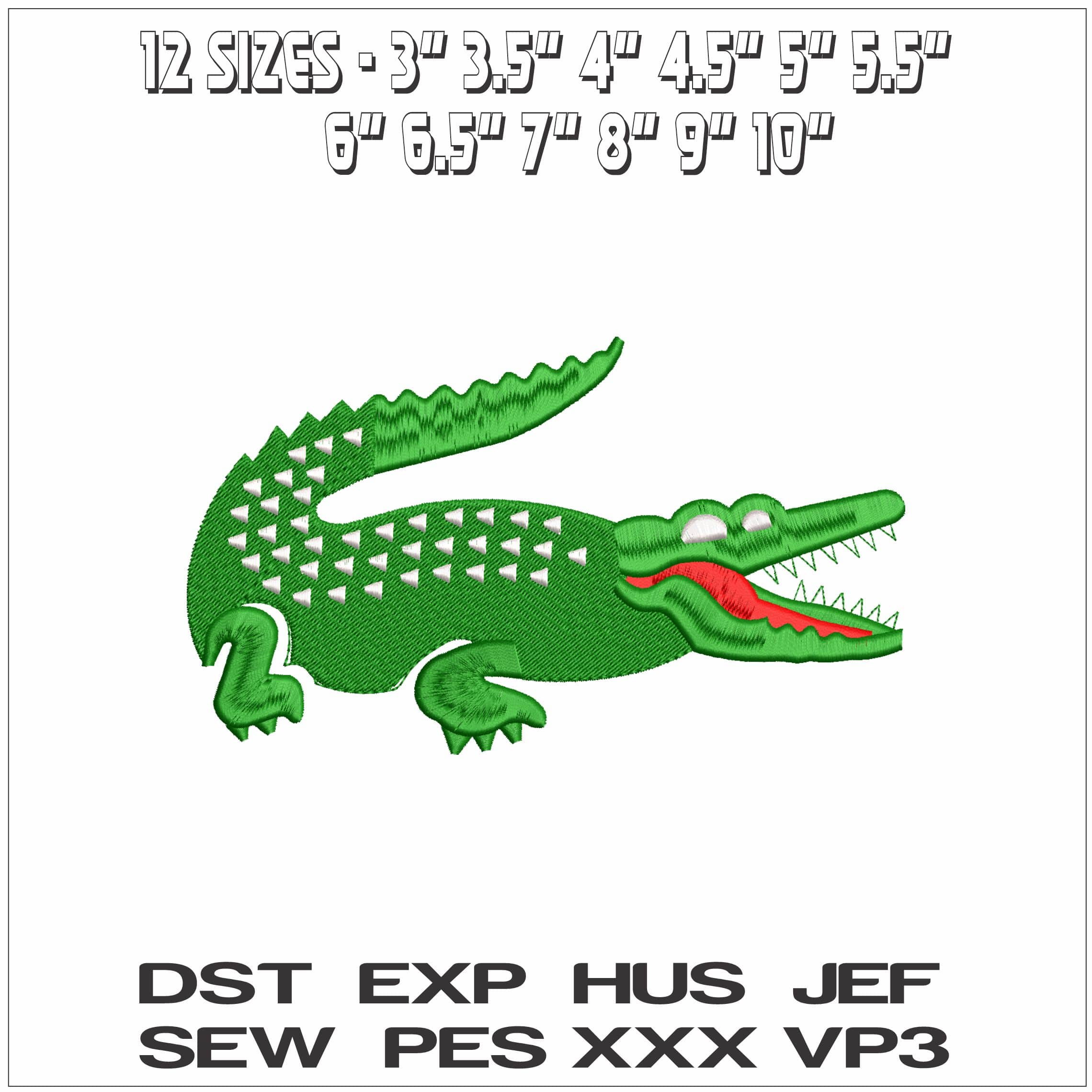 Lacoste Croc Style- Elegant embroidery design file - instant download — view 2