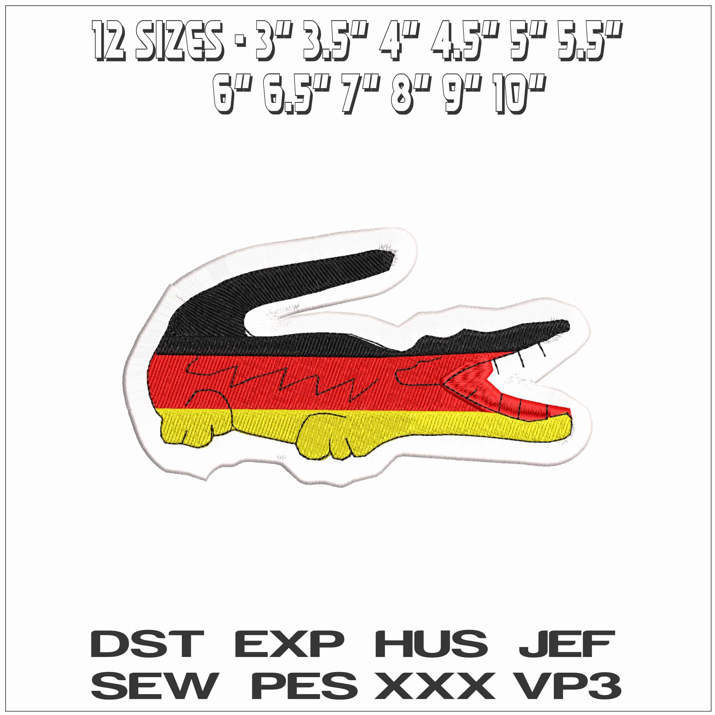 Lacoste Germany Logo- Elegant embroidery design file - instant download — view 2