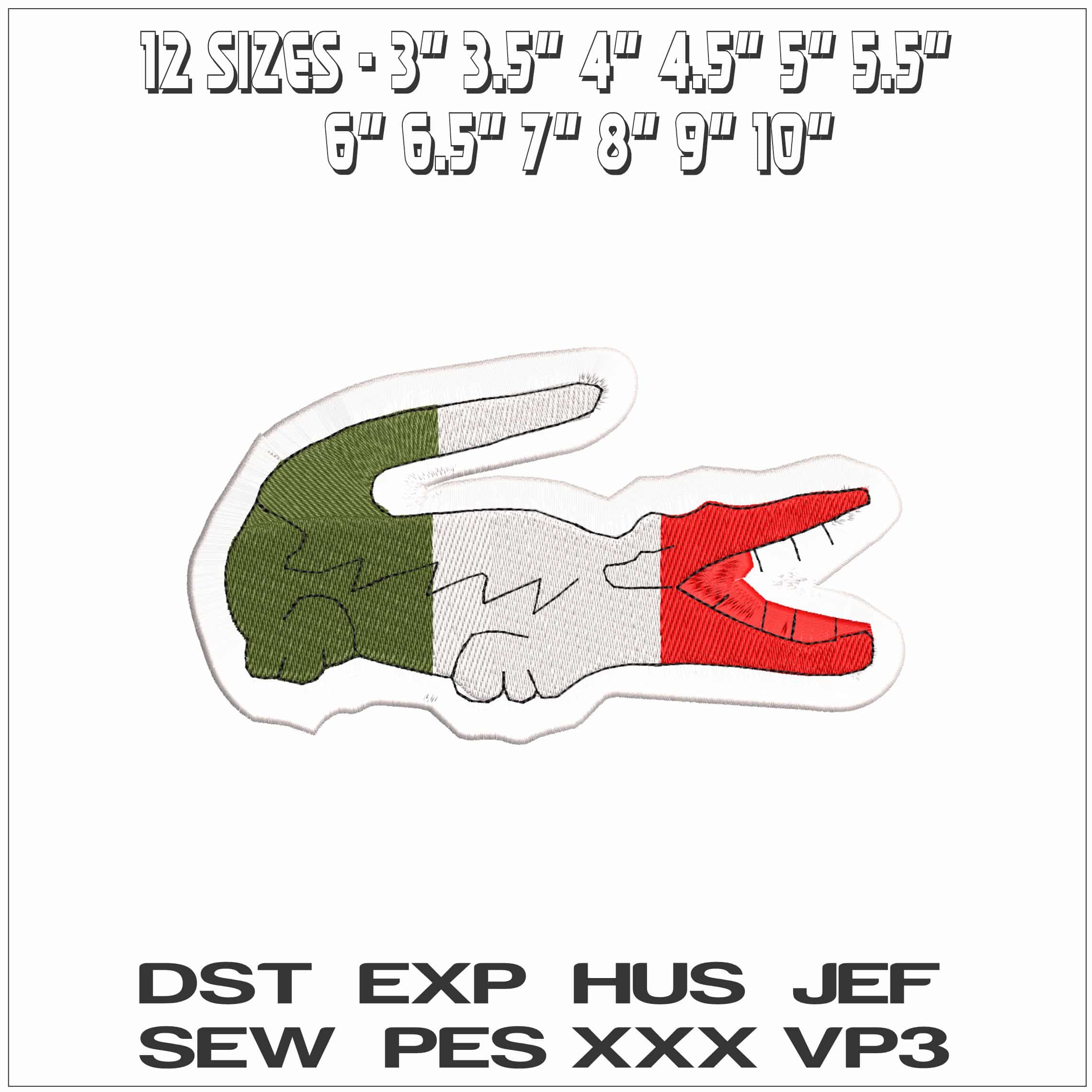 Lacoste Italy Logo- Elegant embroidery design file - instant download — view 2