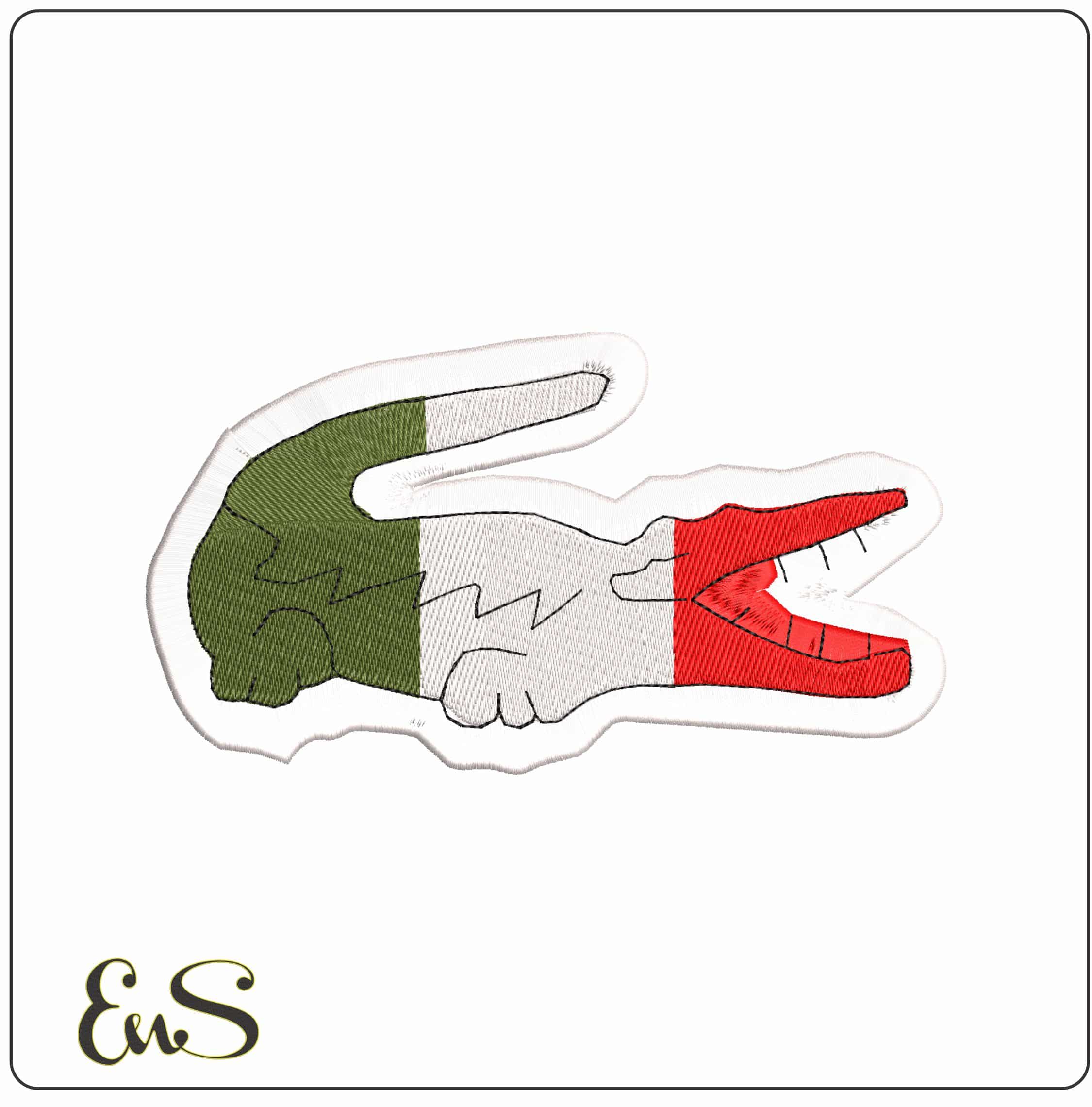 Lacoste Italy Logo- Elegant embroidery design file - instant download