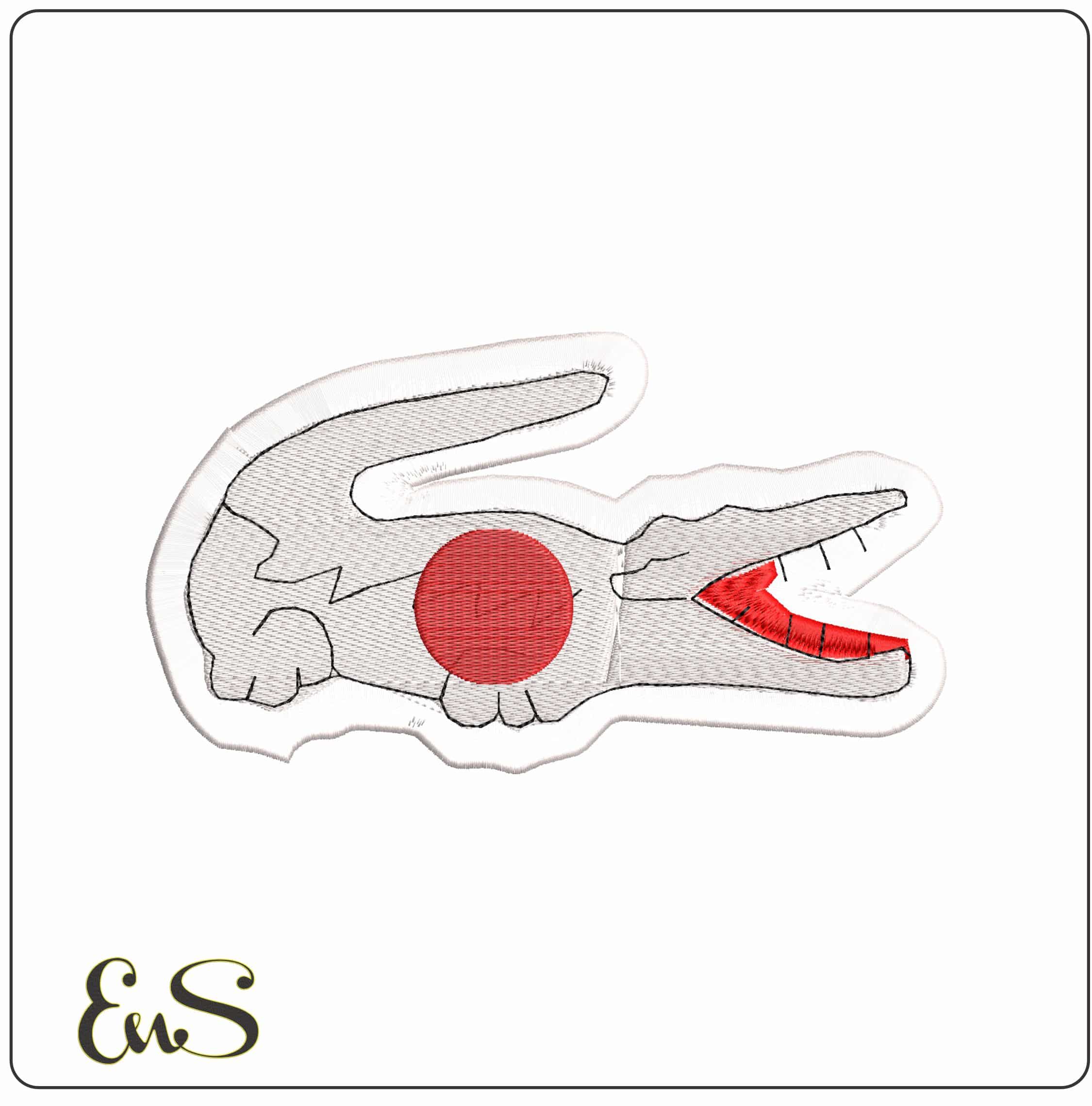 Lacoste Japan Logo- Elegant embroidery design file - instant download