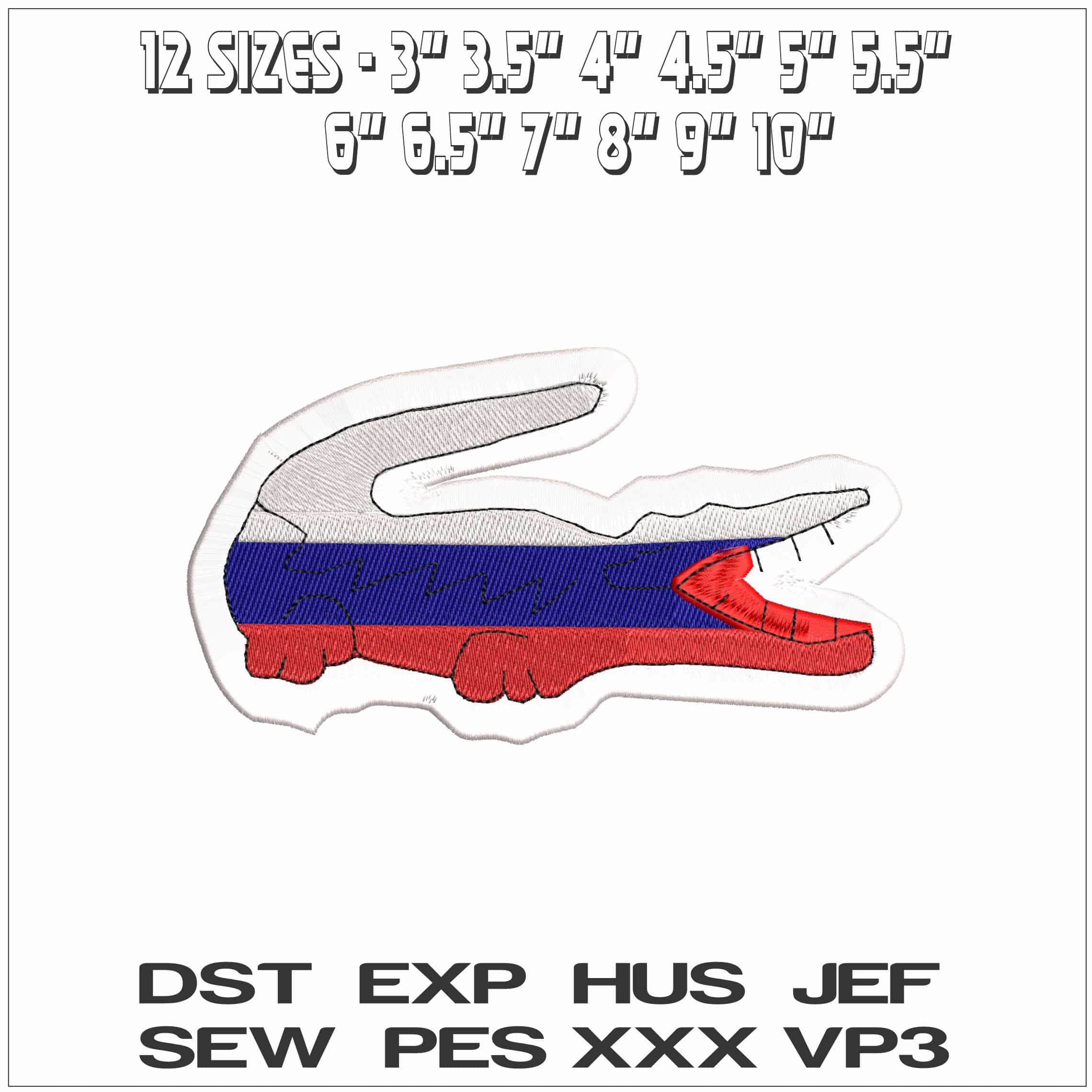 Lacoste Russia Logo- Elegant embroidery design file - instant download — view 2