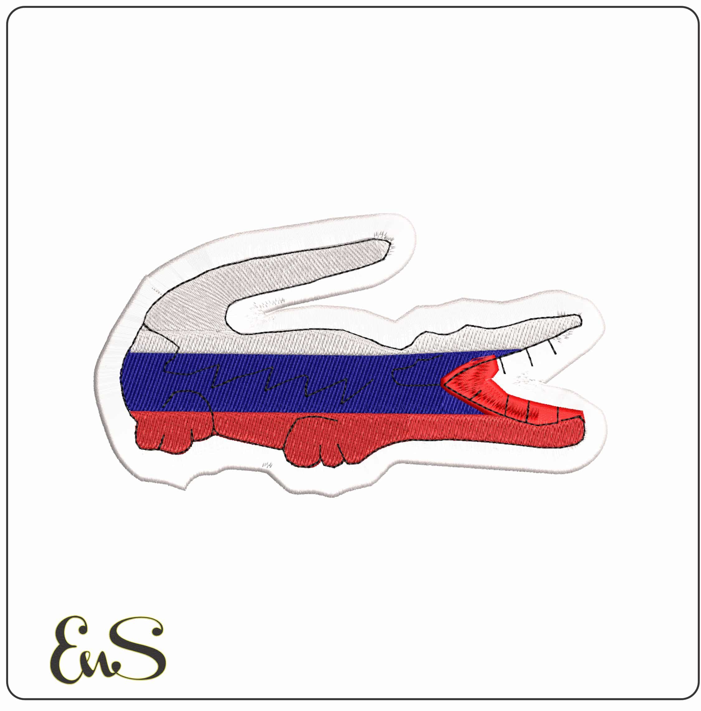 Lacoste Russia Logo- Elegant embroidery design file - instant download