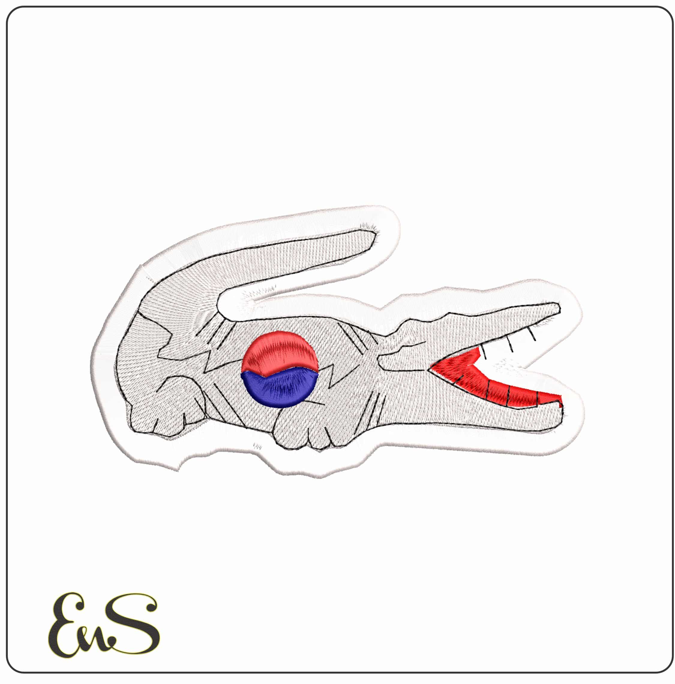 Lacoste South Korea Logo- Elegant embroidery design file - instant download