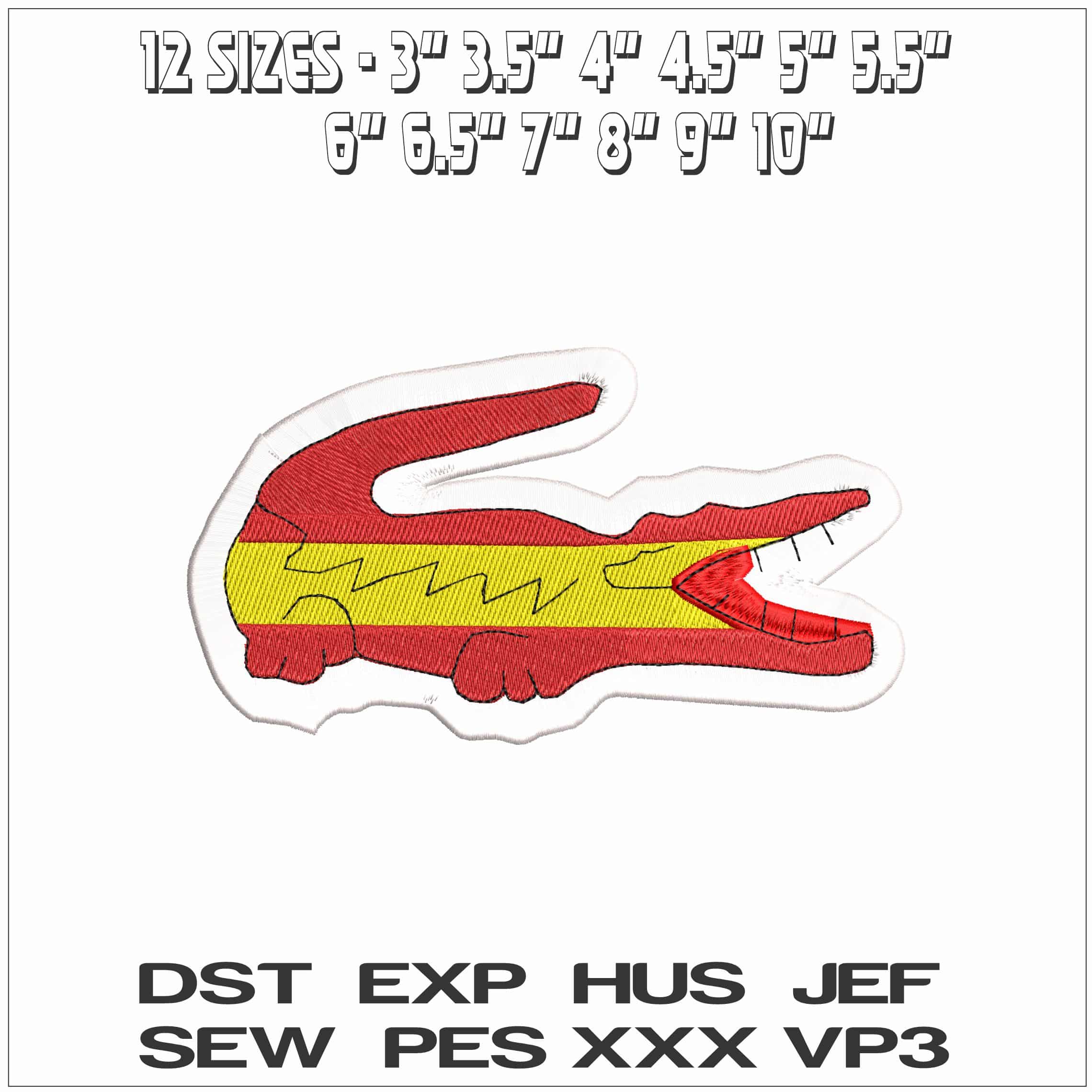 Lacoste Spain Logo- Elegant embroidery design file - instant download — view 2