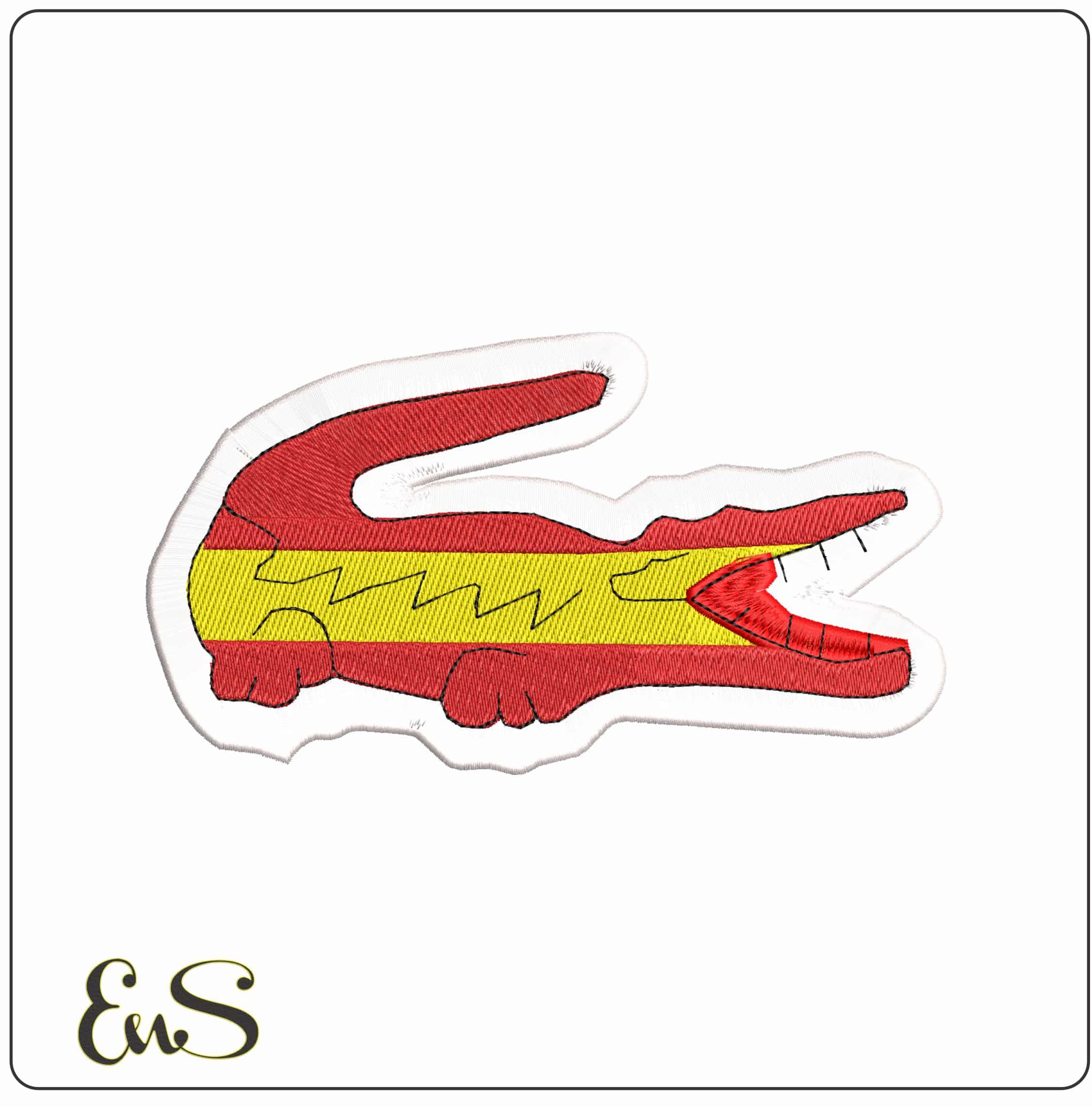 Lacoste Spain Logo- Elegant embroidery design file - instant download