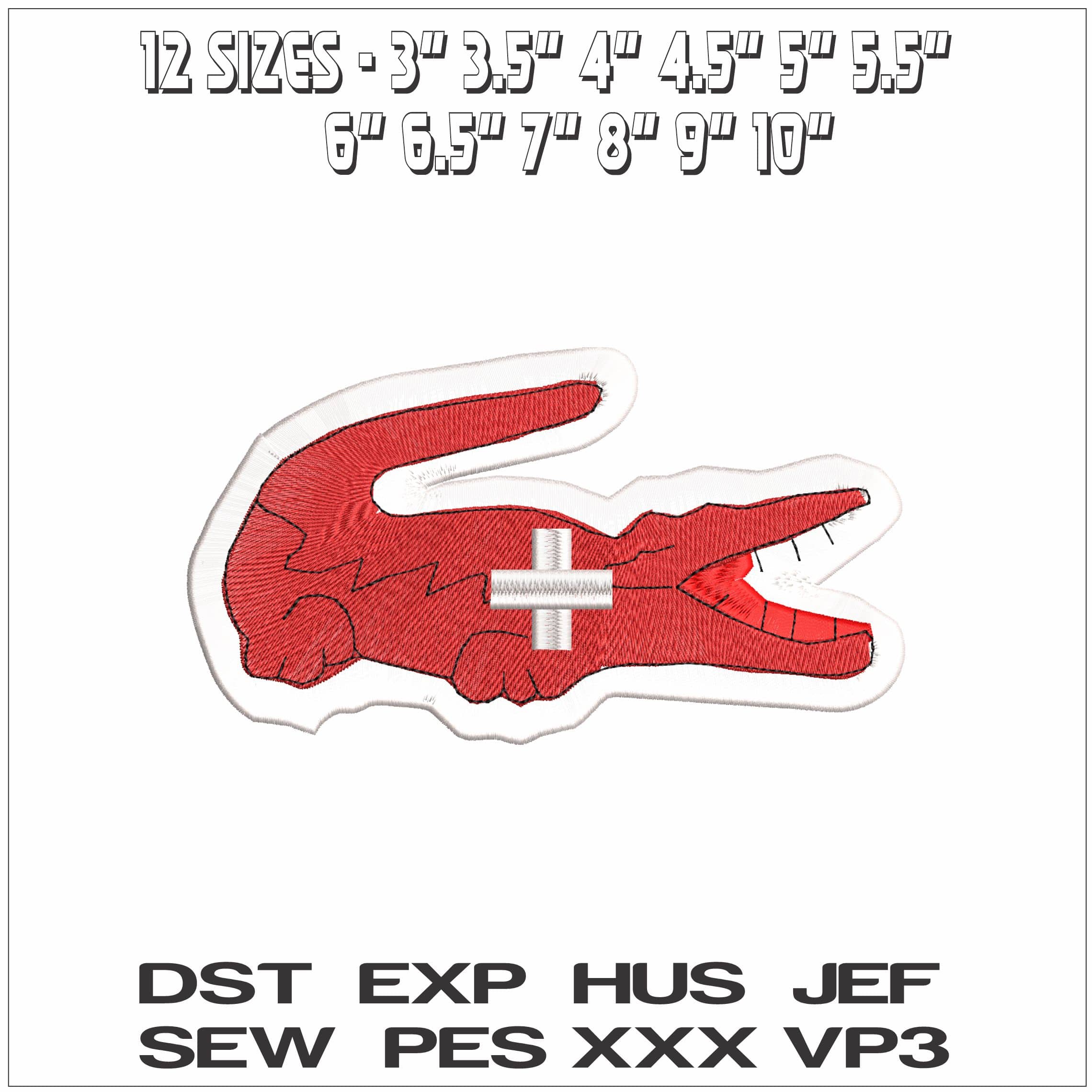 Lacoste Switzerland Logo- Elegant embroidery design file - instant download — view 2