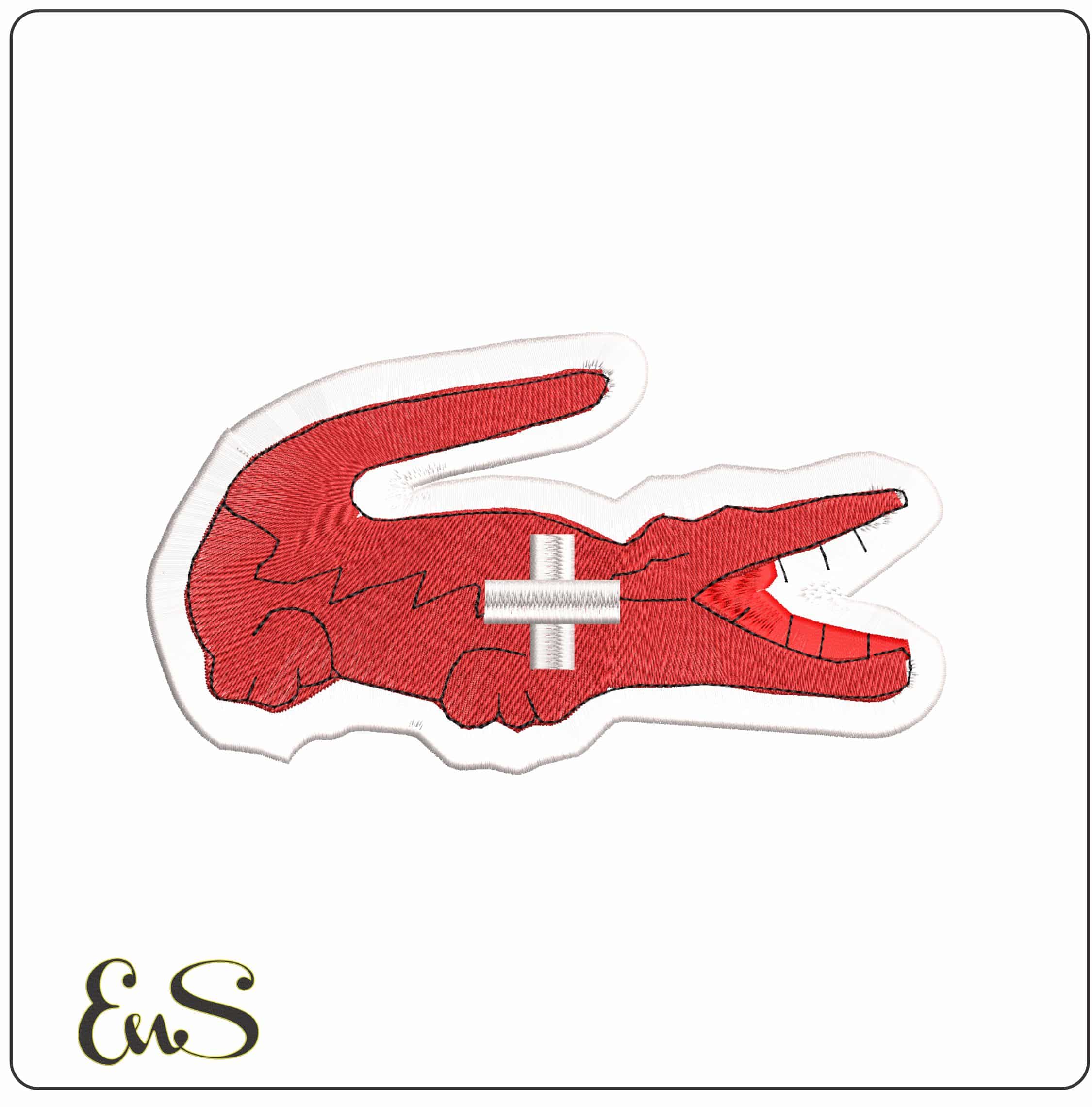 Lacoste Switzerland Logo- Elegant embroidery design file - instant download