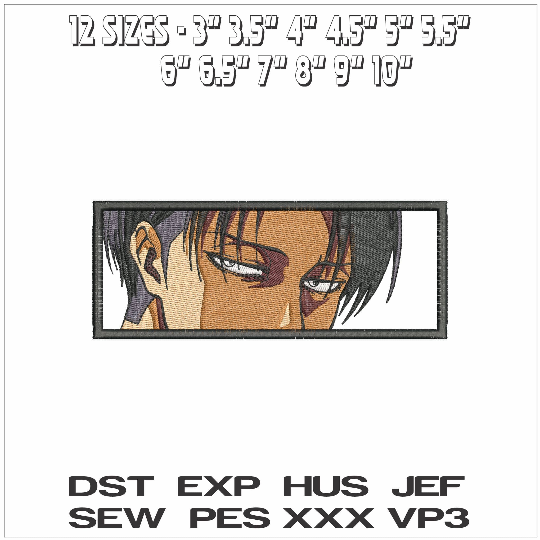 Levi Piercing eyes Attack on Titan Anime- Elegant embroidery design file - instant download — view 2