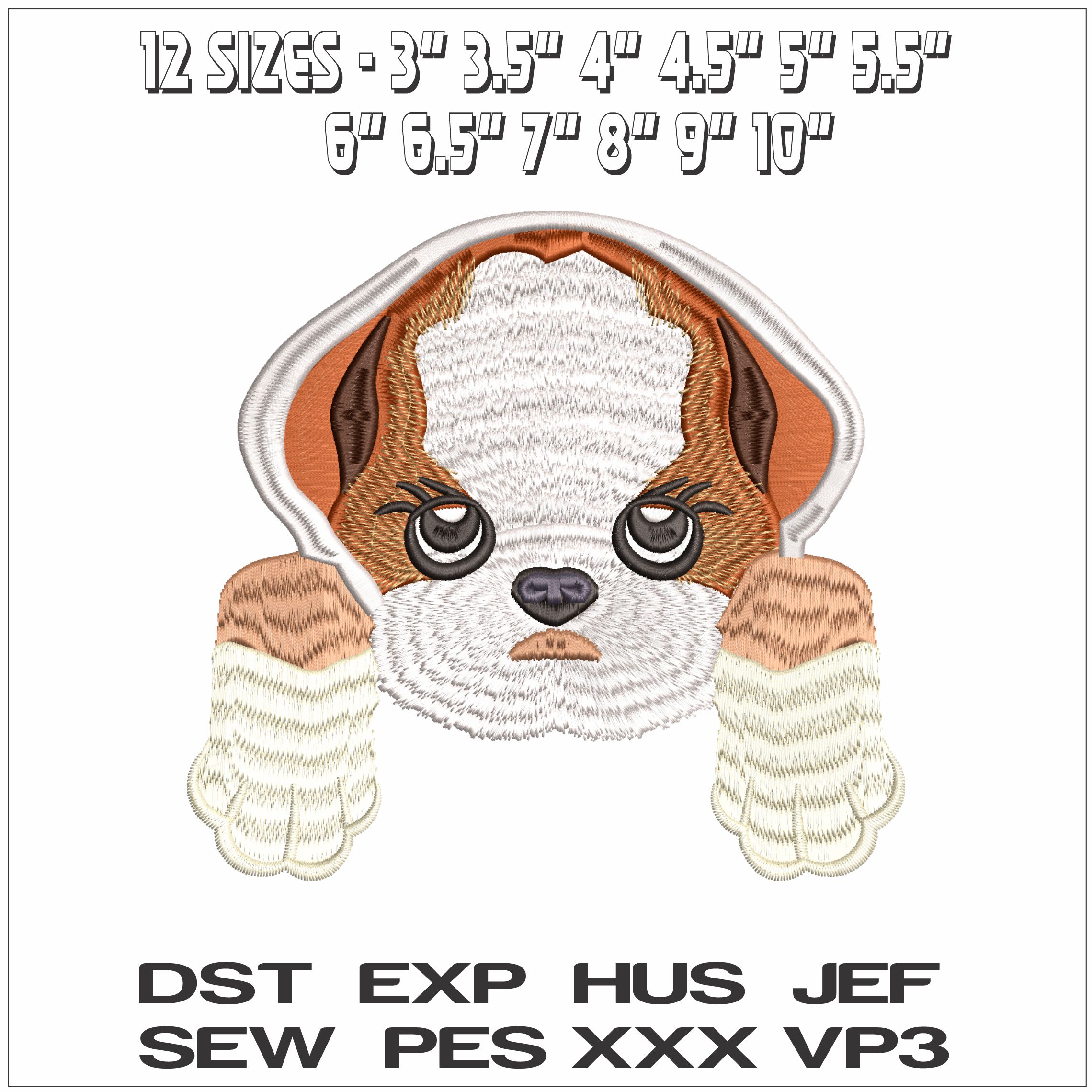 Little fluffy puppy face- Elegant embroidery design file - instant download — view 2