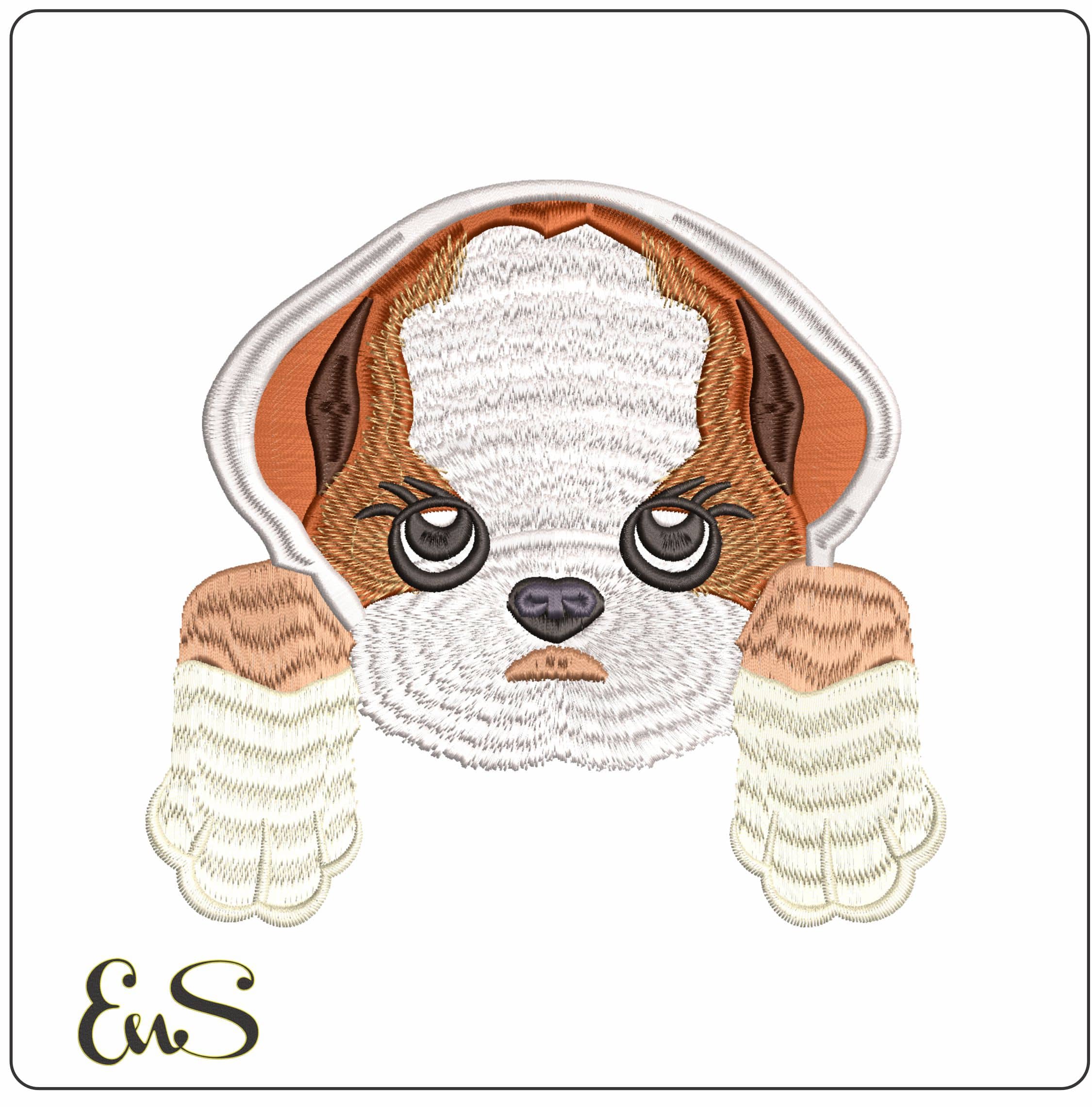 Little fluffy puppy face- Elegant embroidery design file - instant download