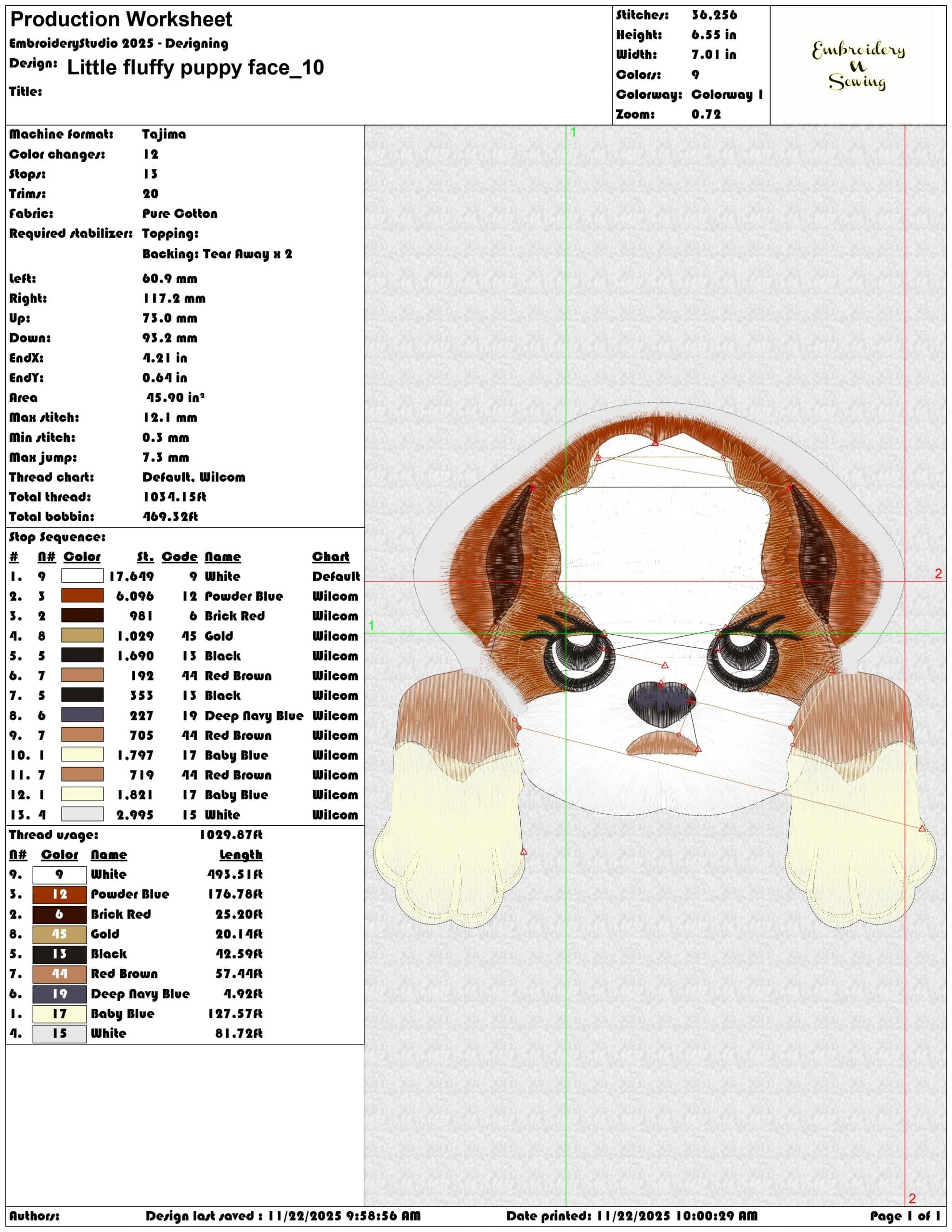 Little fluffy puppy face- Elegant embroidery design file - instant download — view 3