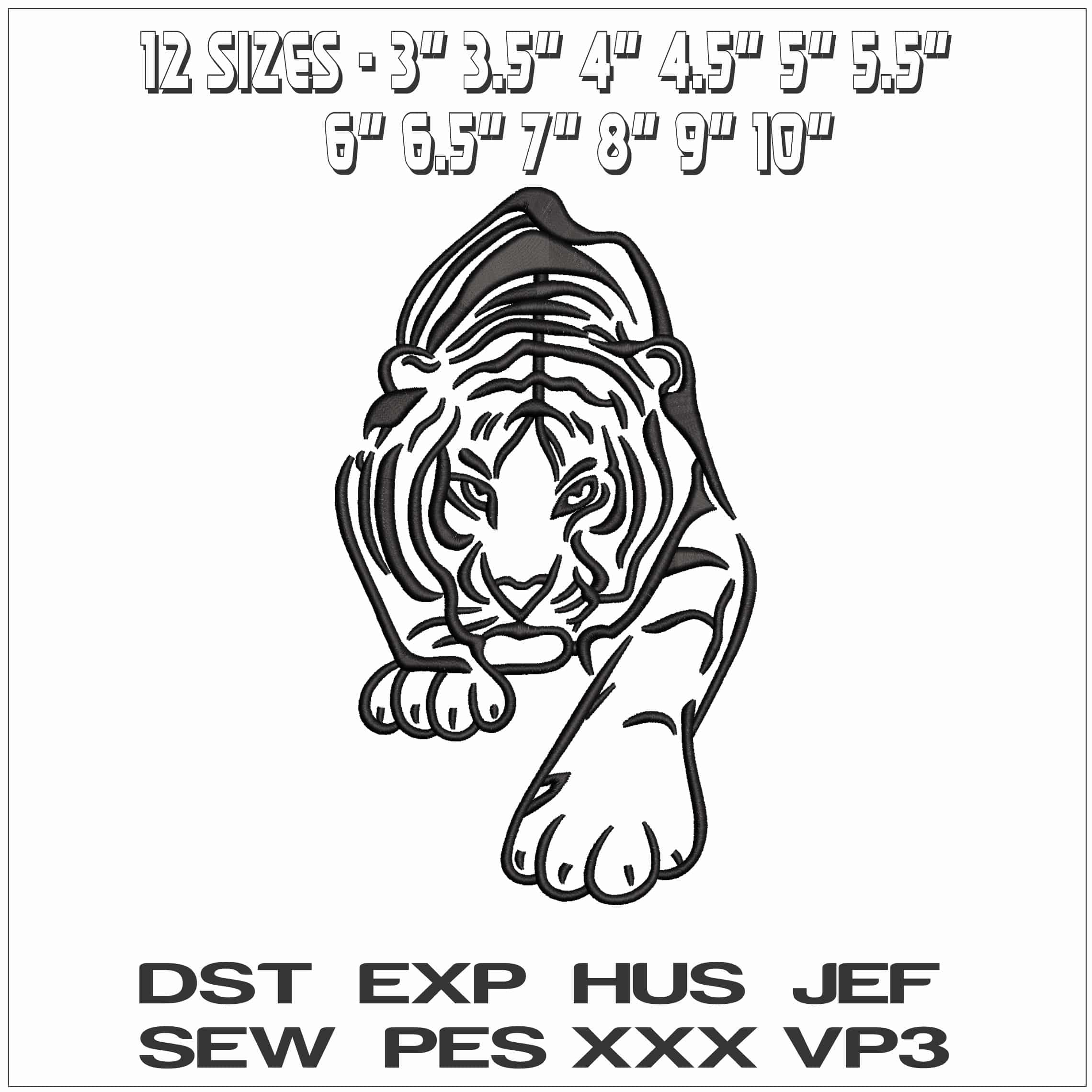 LSU Tiger walking- Elegant embroidery design file - instant download — view 2