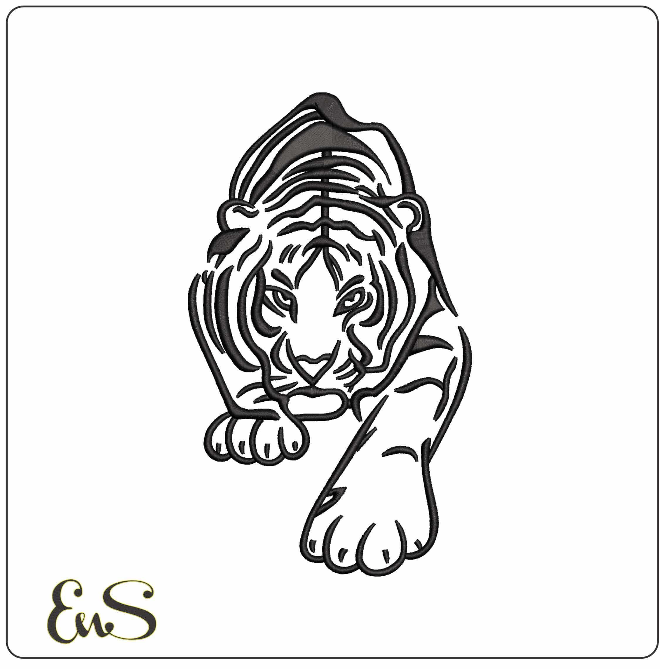 LSU Tiger walking- Elegant embroidery design file - instant download