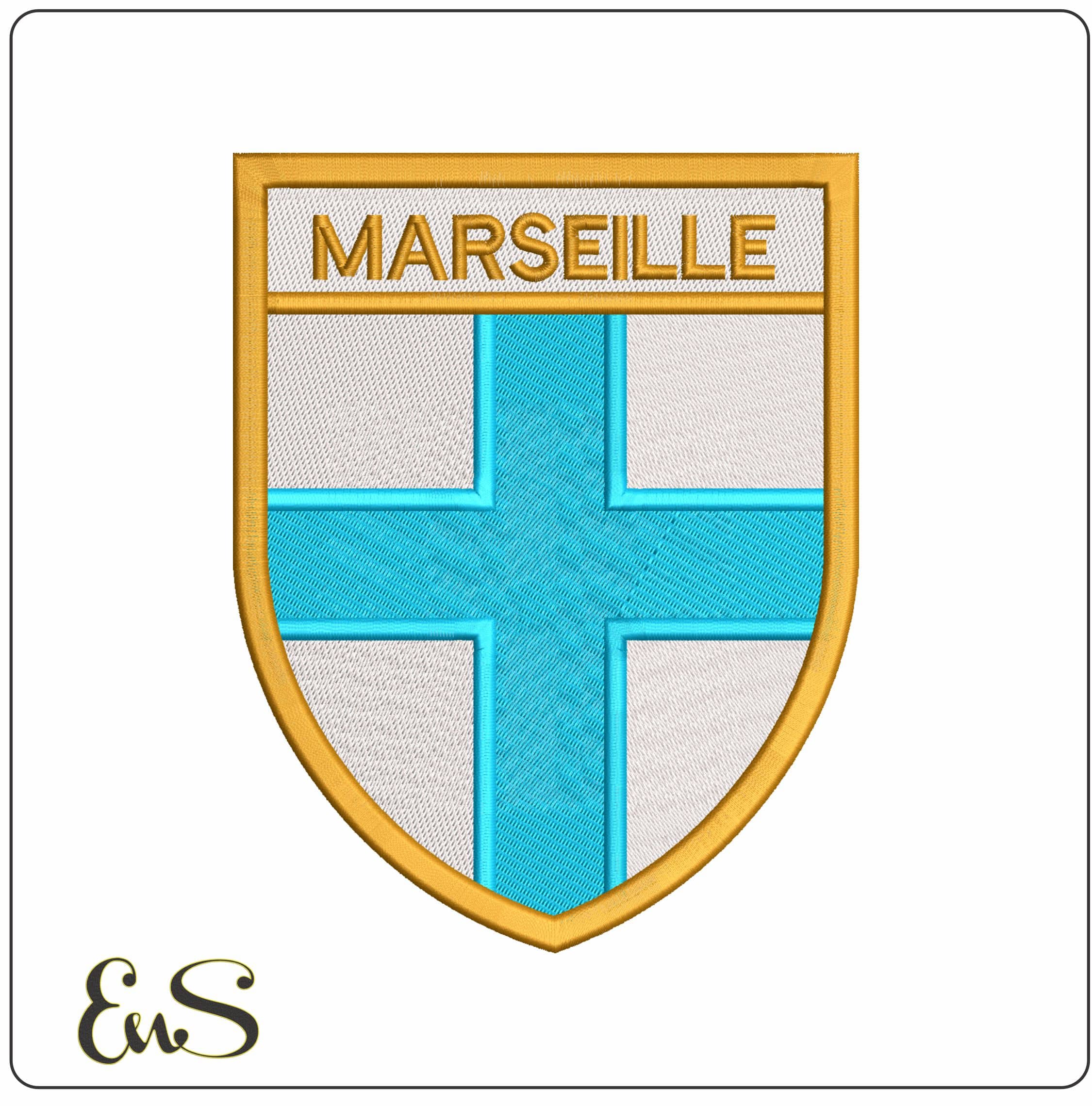Marseille Coat of Arms- Elegant embroidery design file - instant download