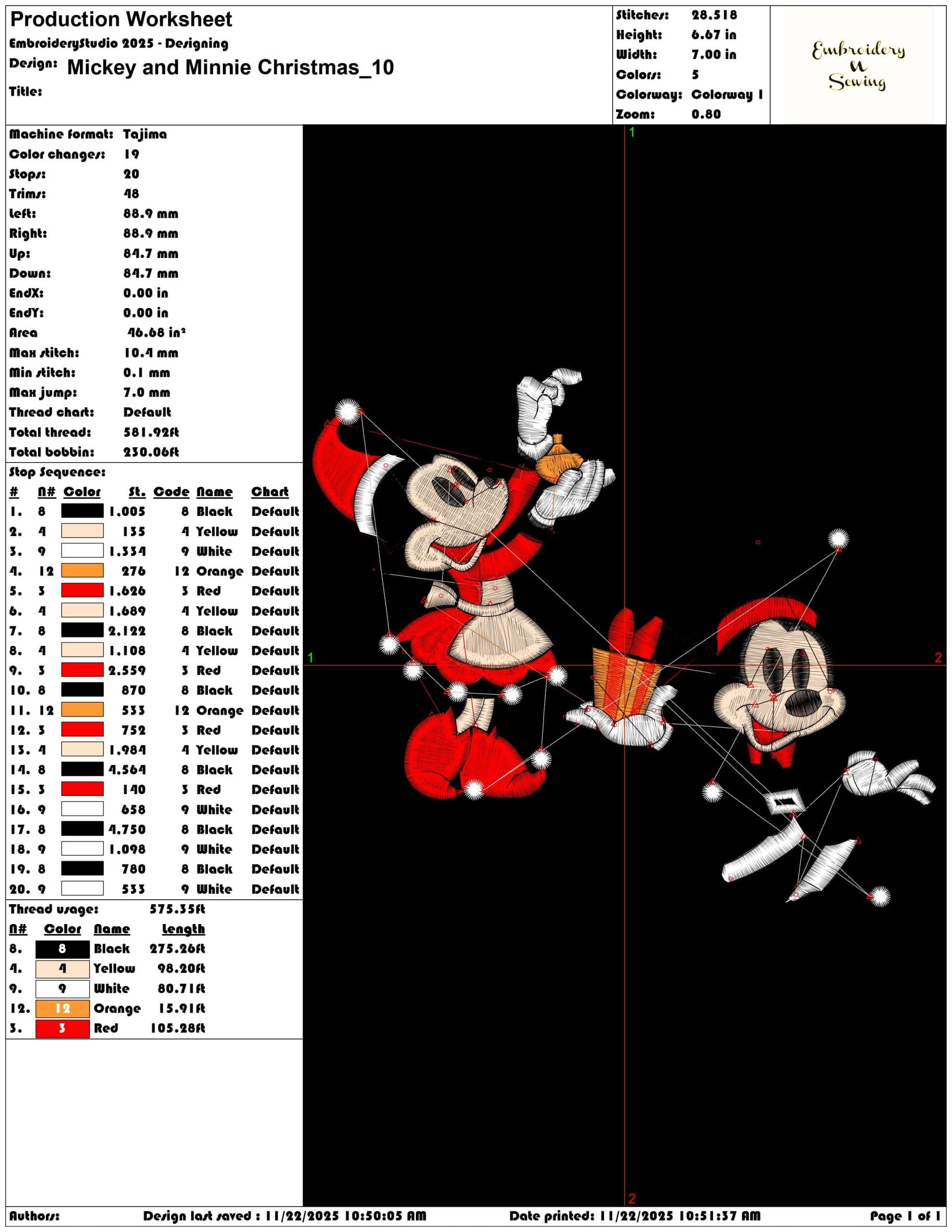 Mickey and Minnie Christmas - Elegant embroidery design file - instant download — view 3