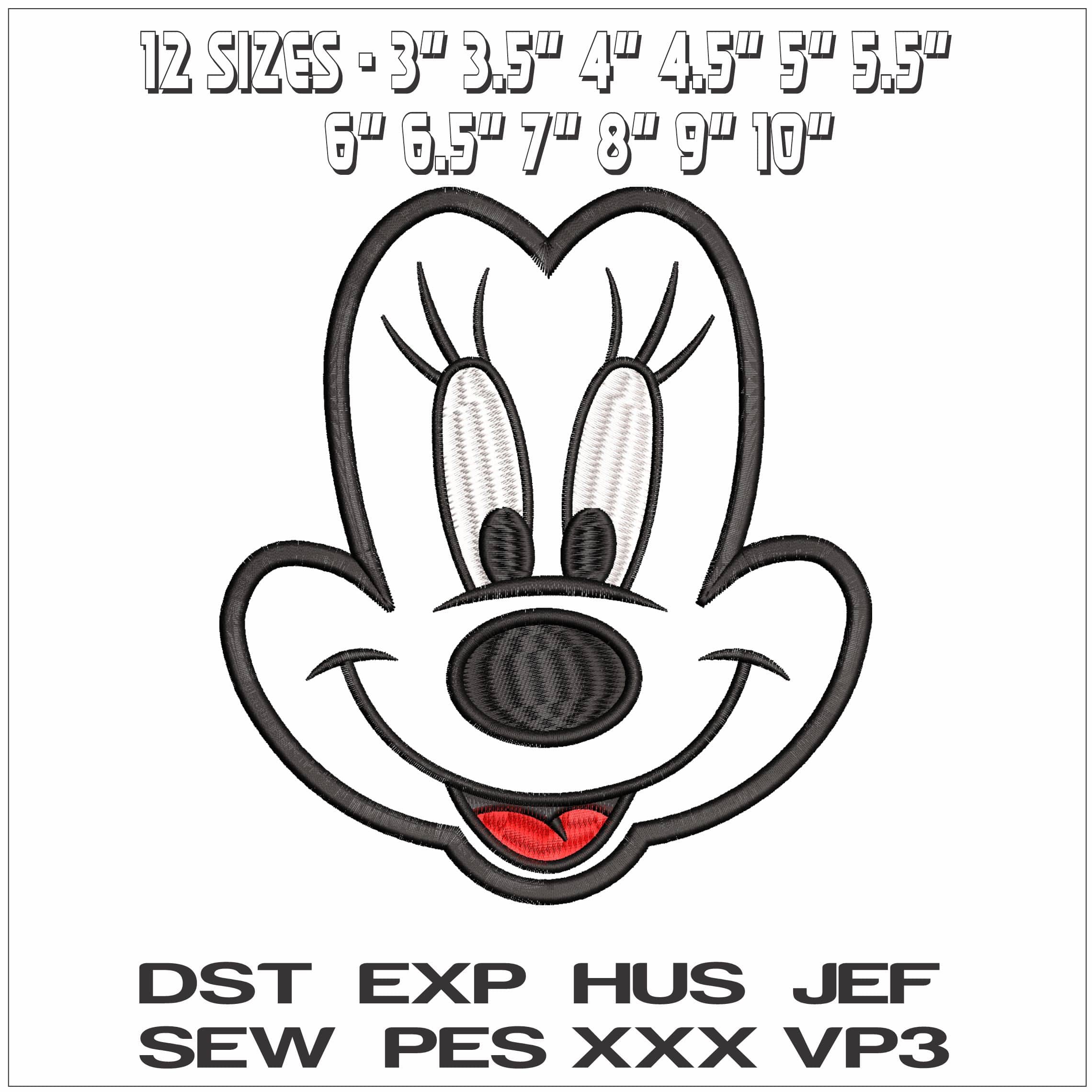 Minnie Mouse Eyes - Elegant embroidery design file - instant download — view 2