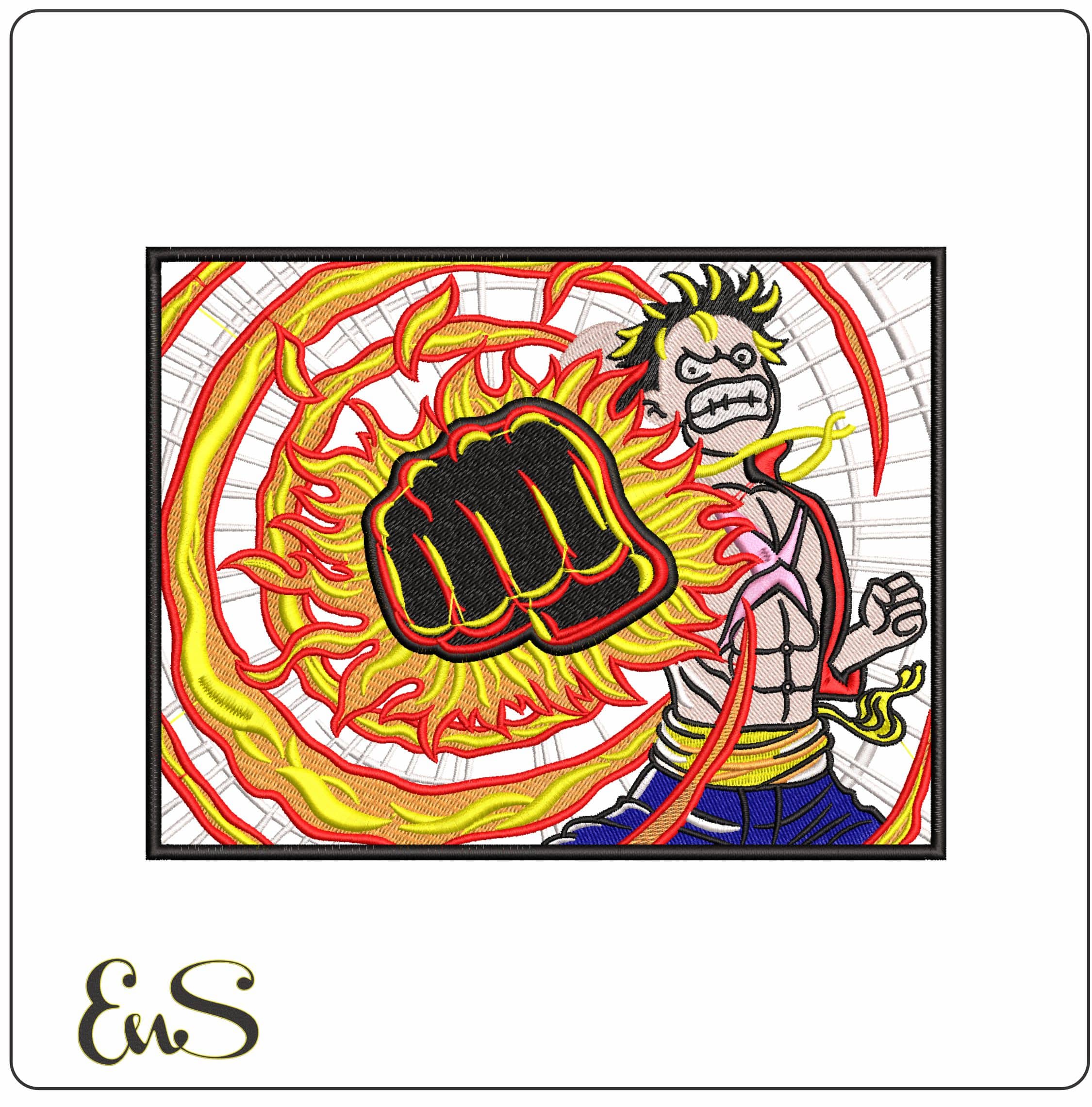 Monkey d Luffy Boundman Anime - Elegant embroidery design file - instant download