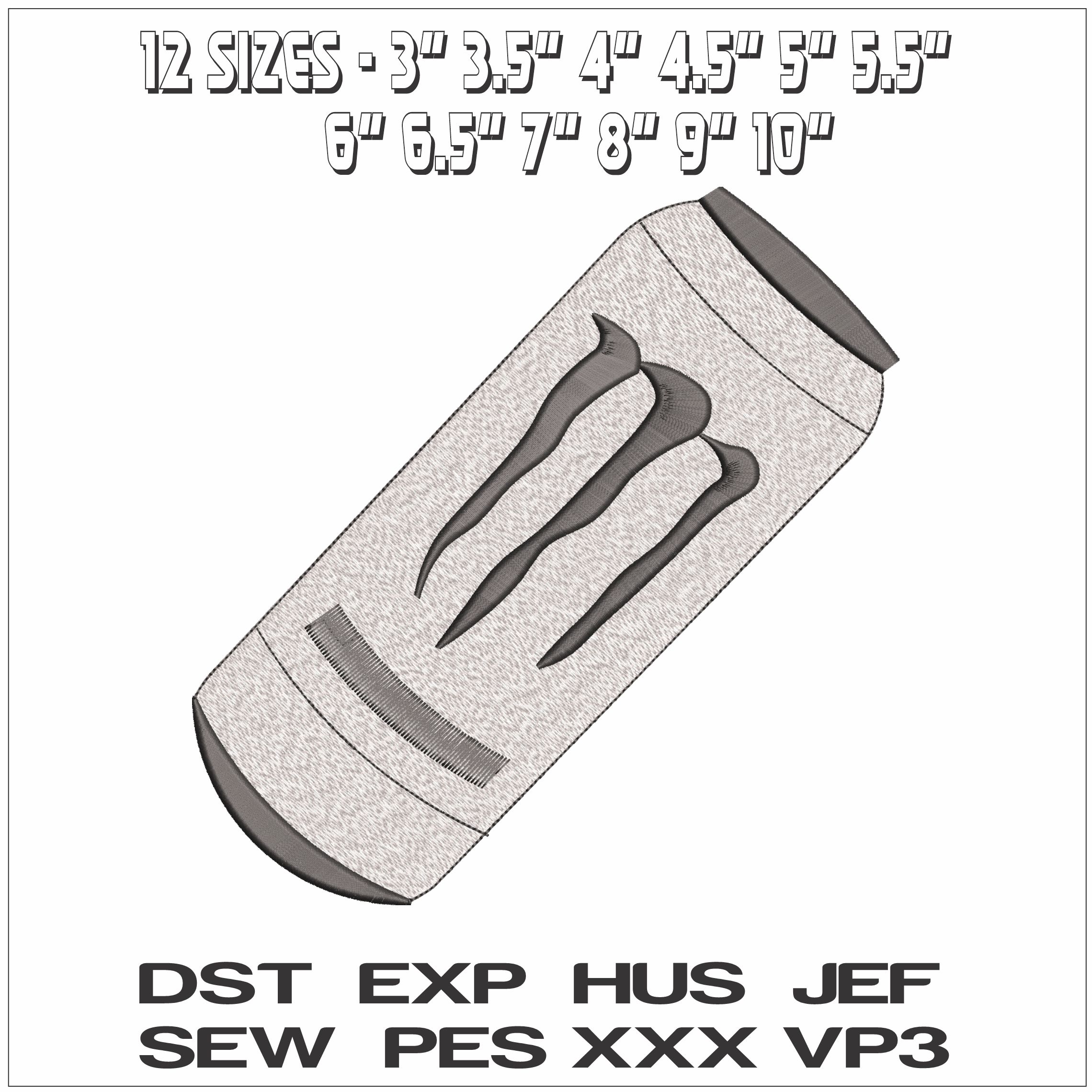 Monster Drink - Elegant embroidery design file - instant download — view 2