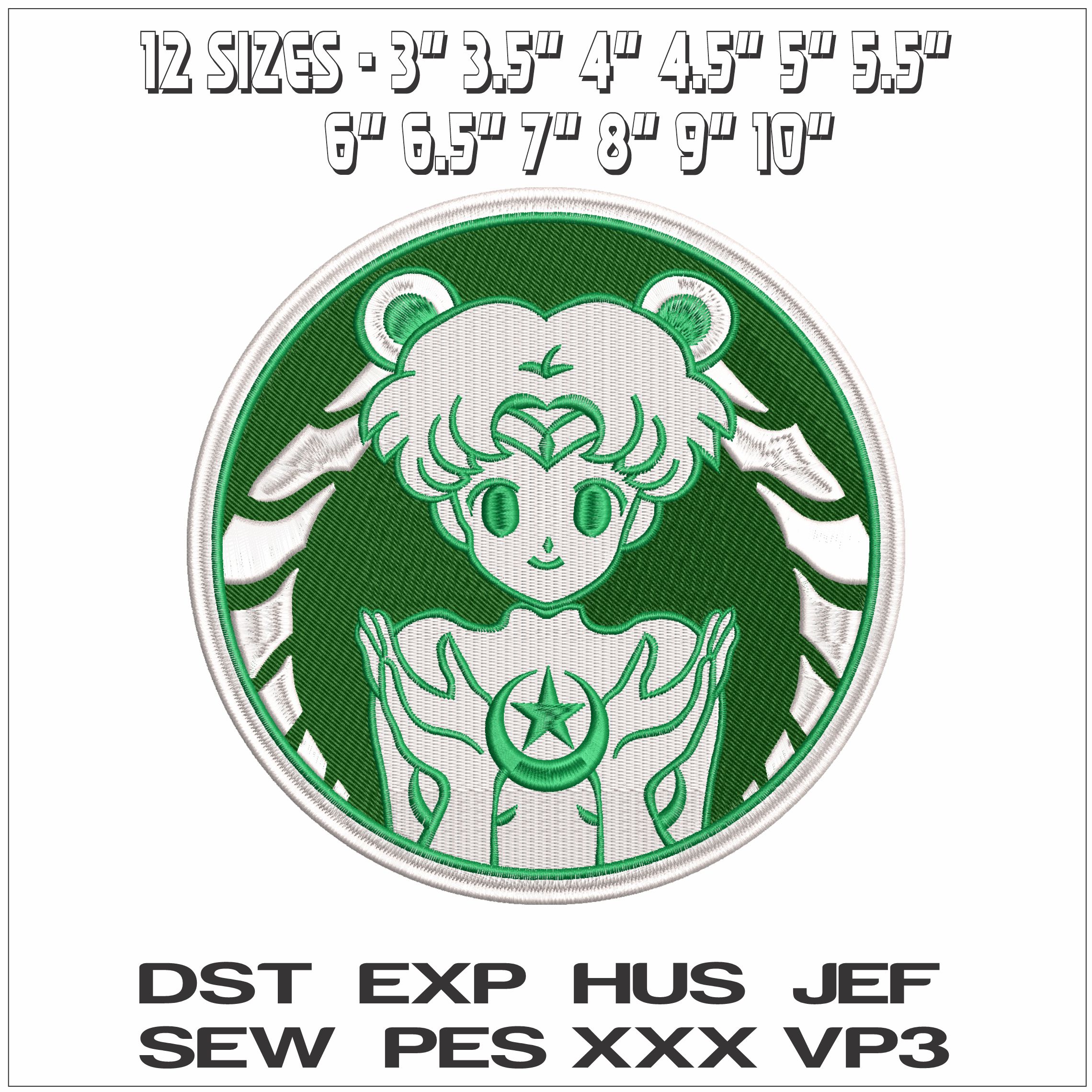Moon Bucks Sailor Moon Anime - Elegant embroidery design file - instant download — view 2