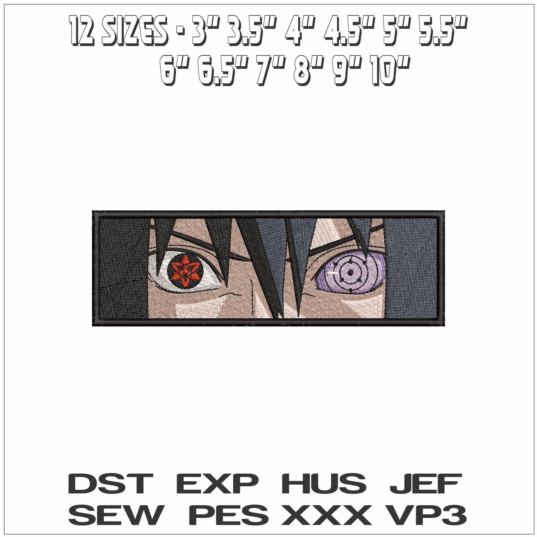 Naruto Eyes with Symbols Naruto Anime- Elegant embroidery design file - instant download — view 2