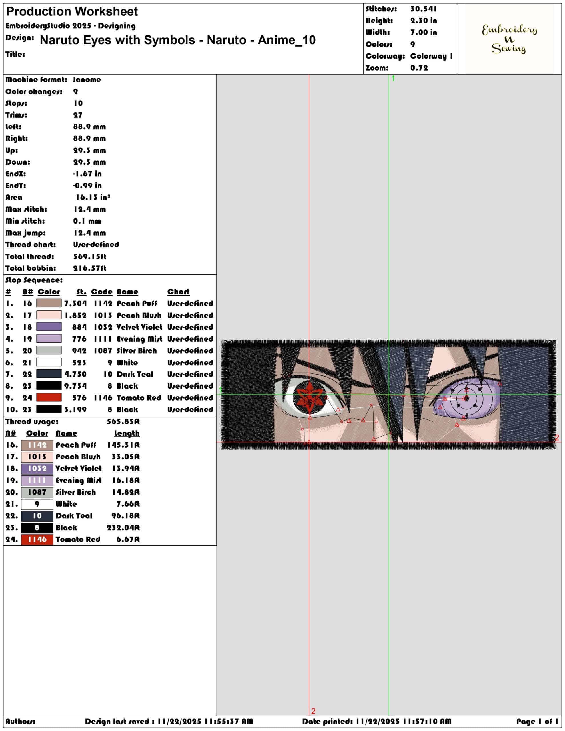 Naruto Eyes with Symbols Naruto Anime- Elegant embroidery design file - instant download — view 3