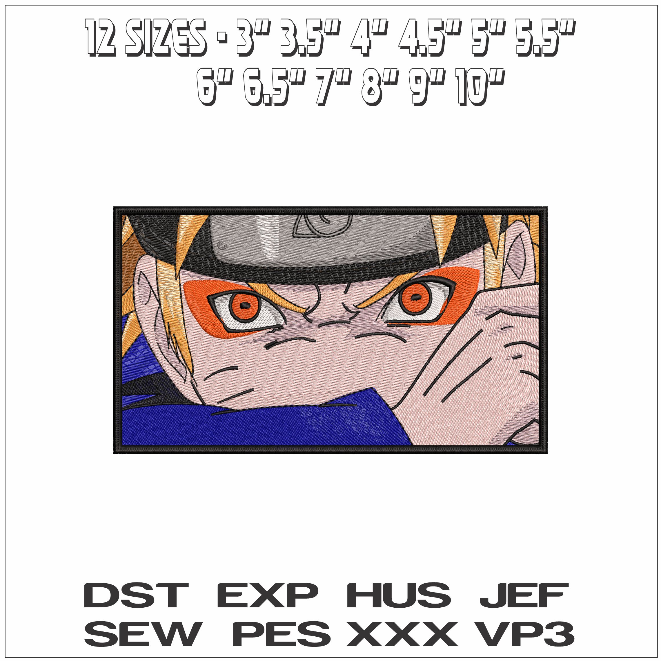Naruto Face eyes covering Mouth Naruto Anime- Elegant embroidery design file - instant download — view 2