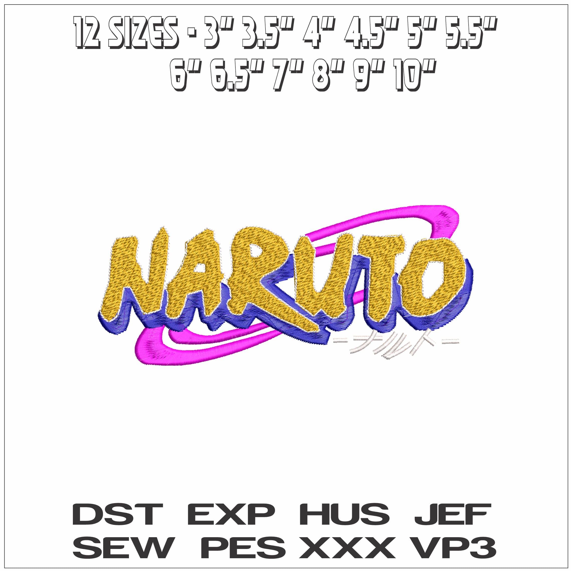 Naruto Name Logo Anime- Elegant embroidery design file - instant download — view 2