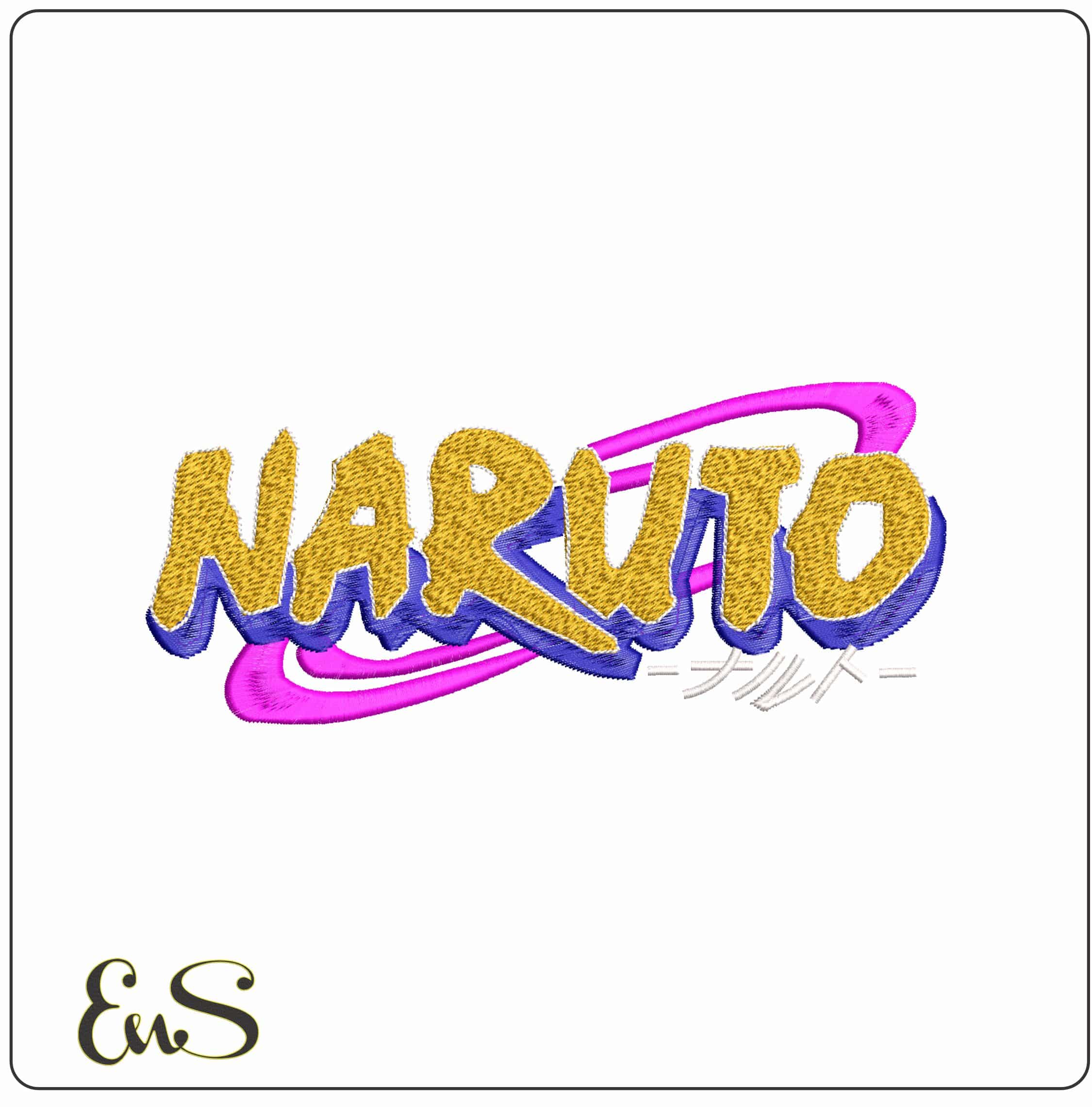 Naruto Name Logo Anime- Elegant embroidery design file - instant download