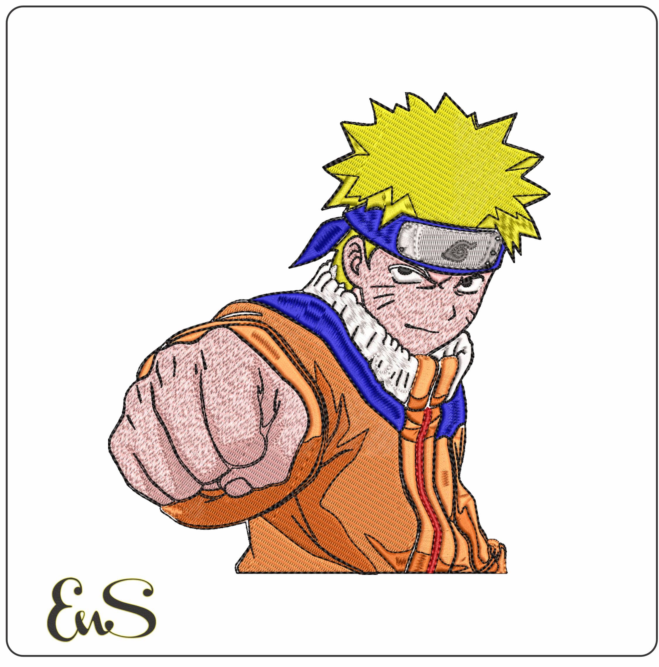 Naruto Testing Punch Naruto Anime- Elegant embroidery design file - instant download