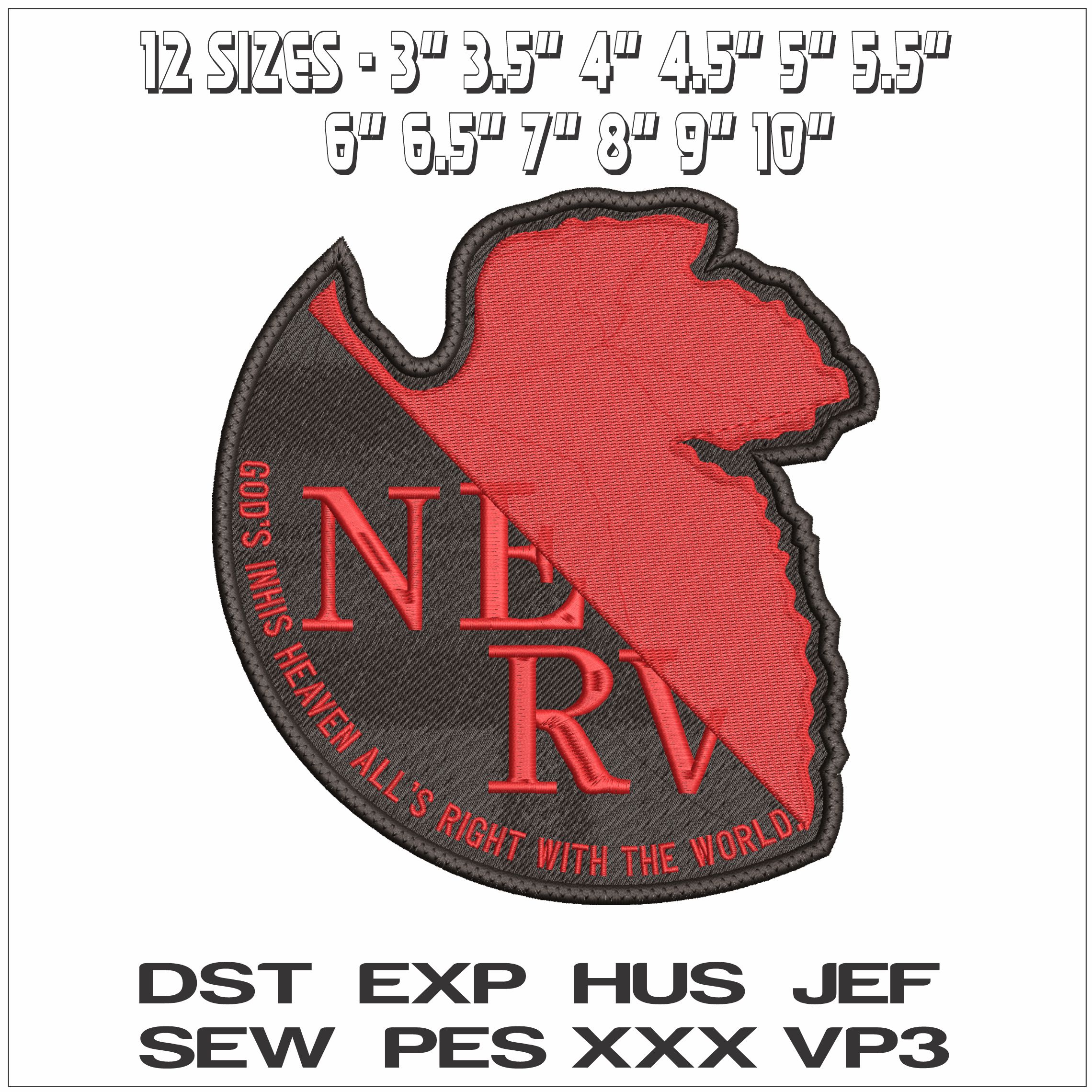 Nerv Logo- Elegant embroidery design file - instant download — view 2
