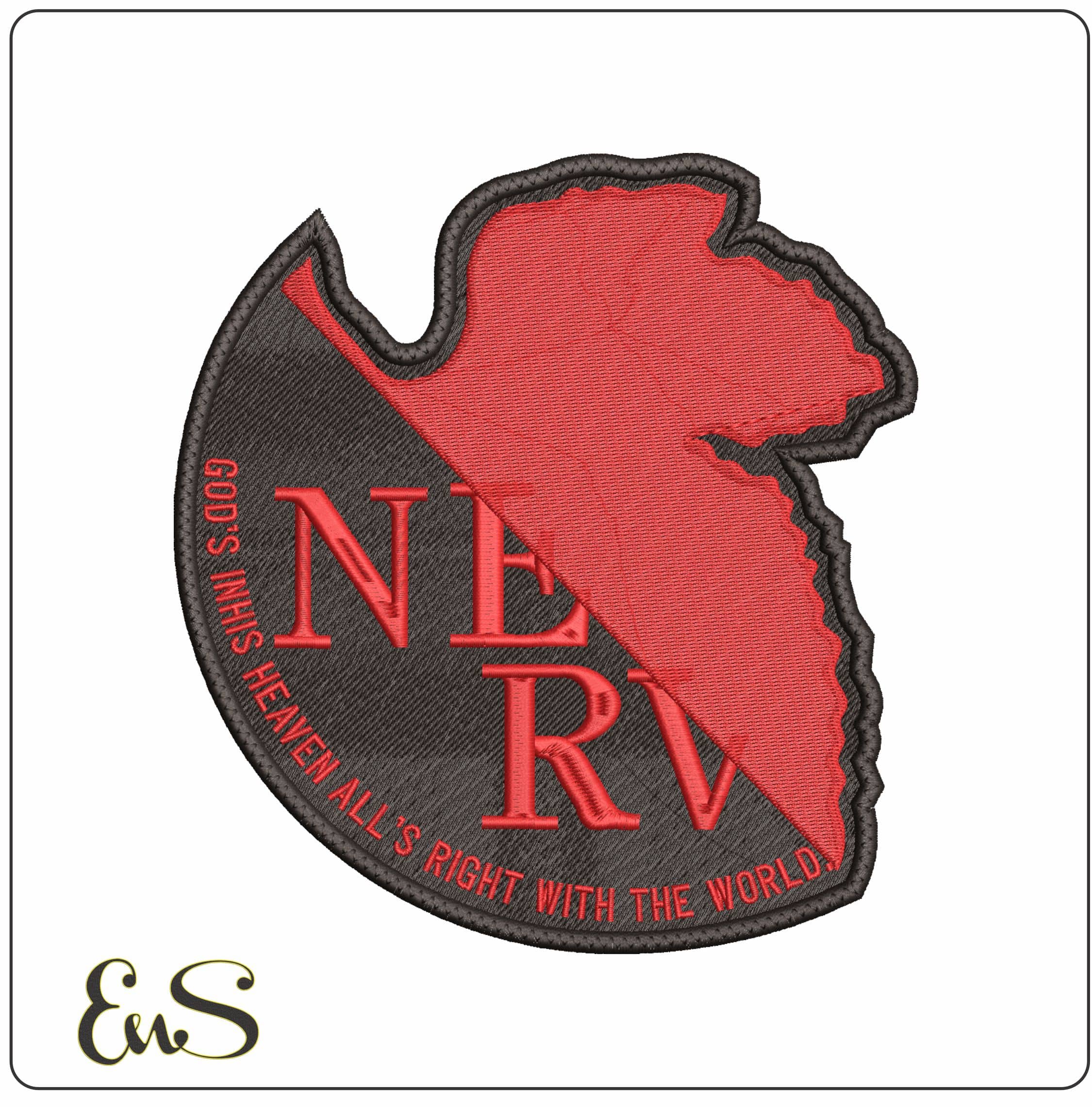 Nerv Logo- Elegant embroidery design file - instant download