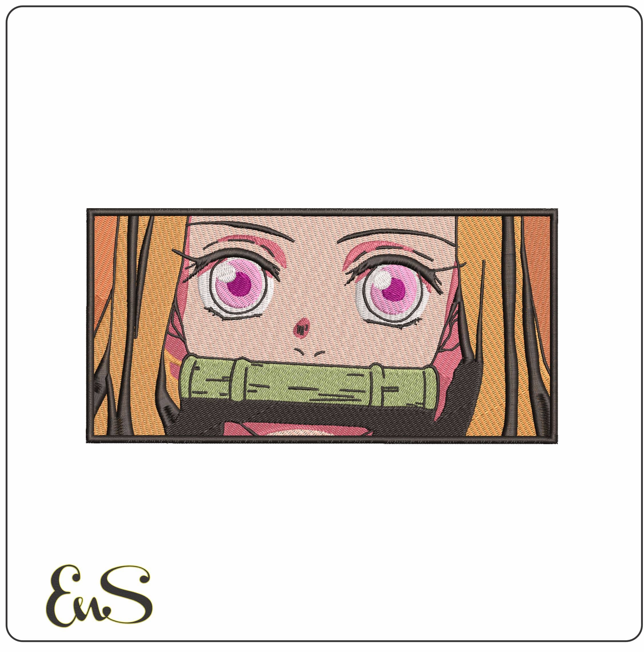 Nezuko Kamado Demon Slayer Anime- Elegant embroidery design file - instant download