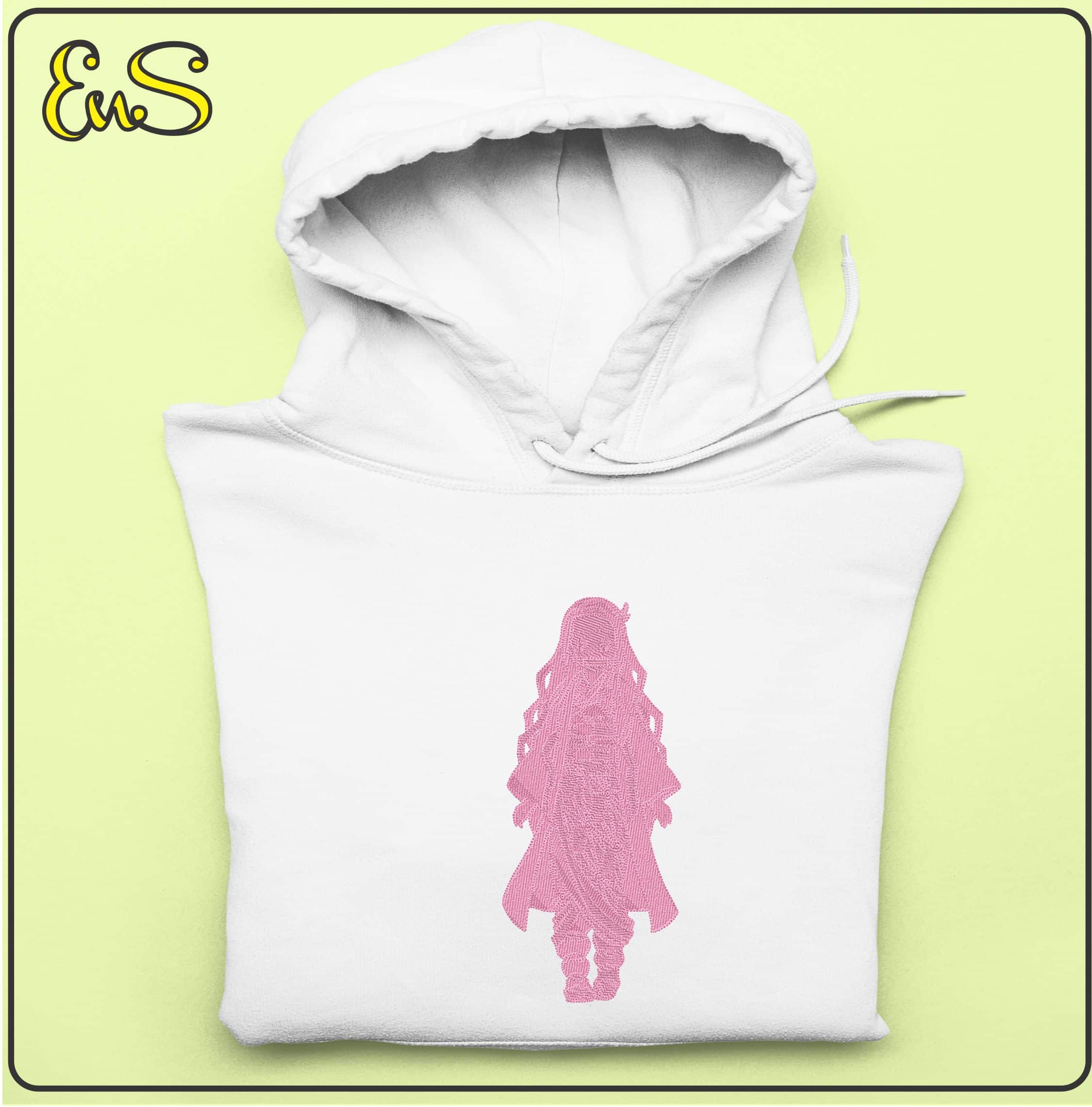 Nezuko Kamado single Color Demon Slayer Anime- Elegant embroidery design file - instant download — view 2