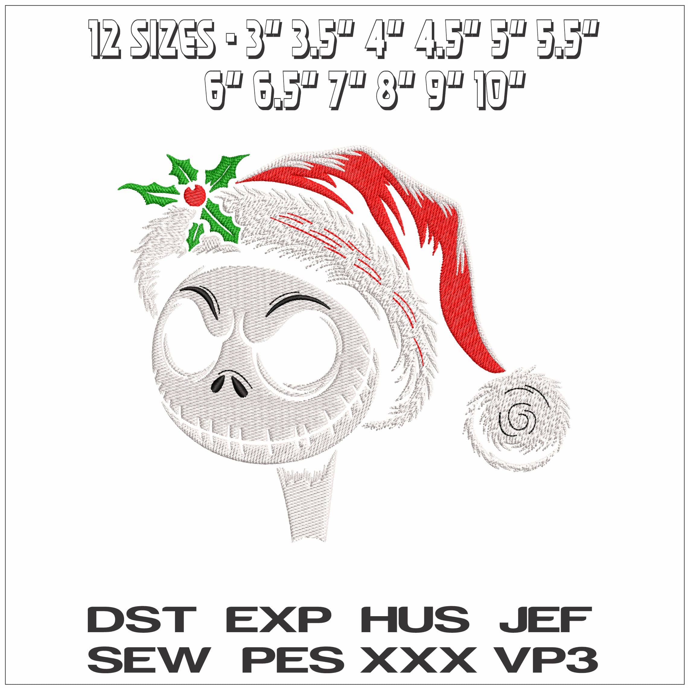 Nightmare before Xmas Head- Elegant embroidery design file - instant download — view 2