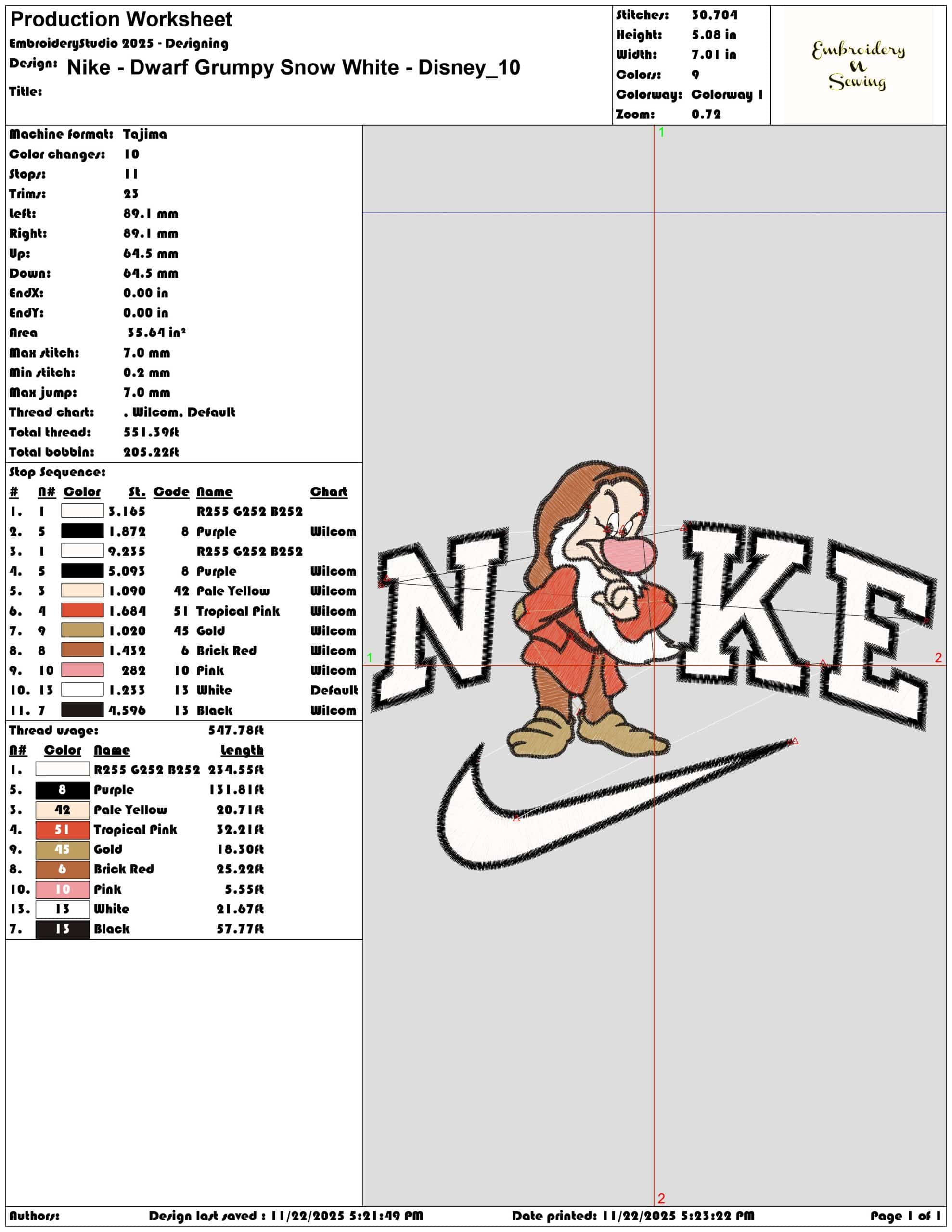 Nike Dwarf Grumpy Snow White Disney- Elegant embroidery design file - instant download — view 3