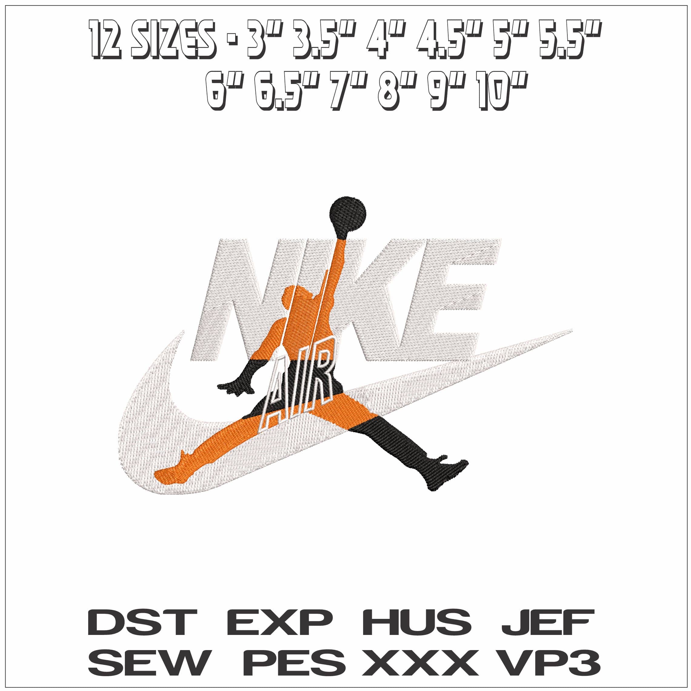 Nike Air Jordan- Elegant embroidery design file - instant download — view 2