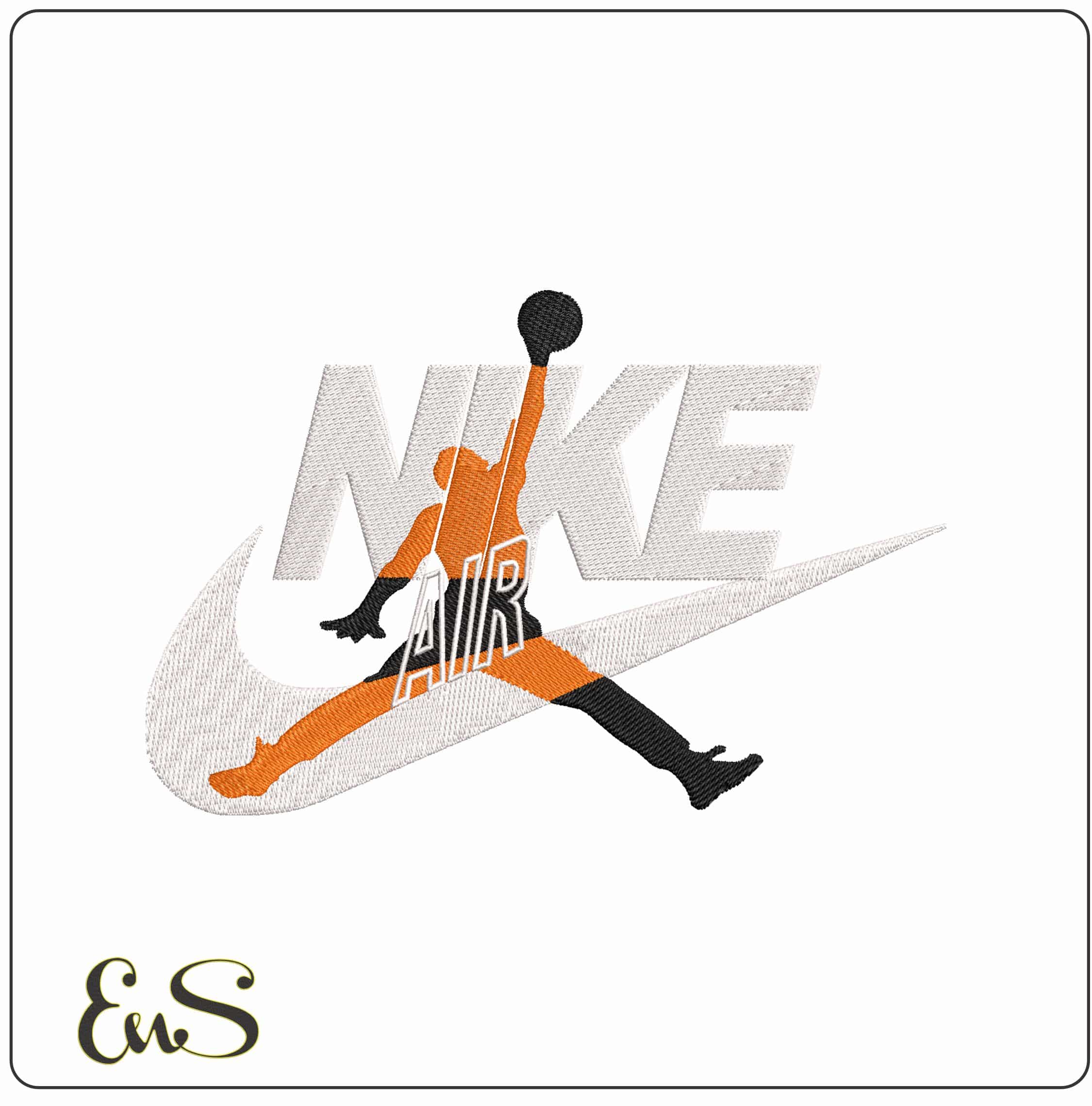 Nike Air Jordan- Elegant embroidery design file - instant download