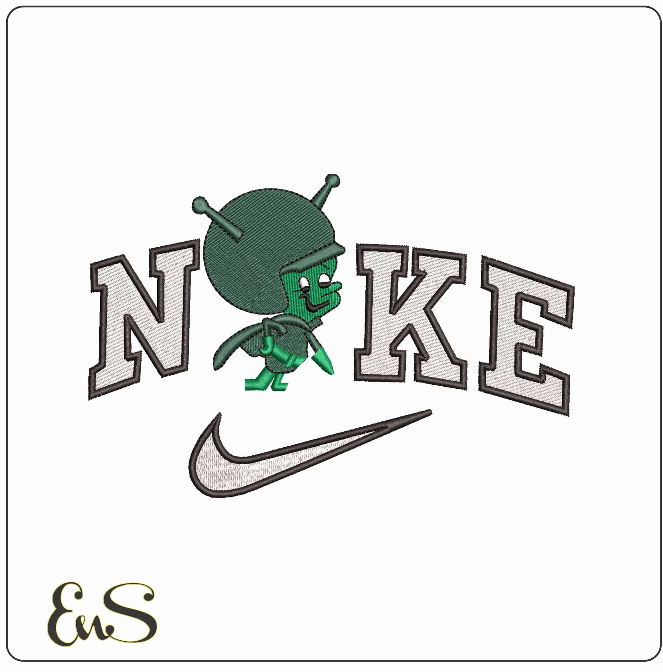 Nike Alien Ready to Charge- Elegant embroidery design file - instant download