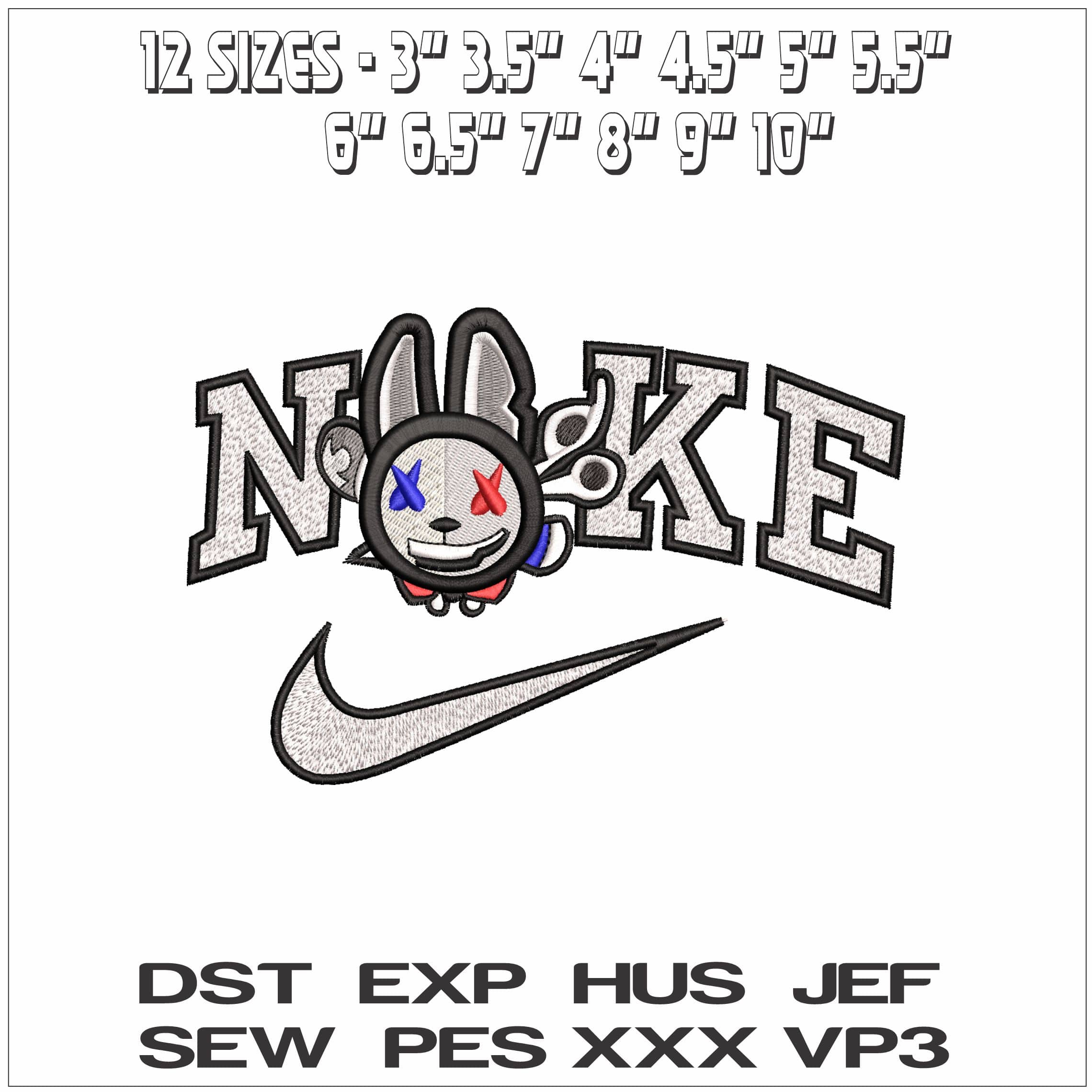 Nike Bad Bunny Texas- Elegant embroidery design file - instant download — view 2