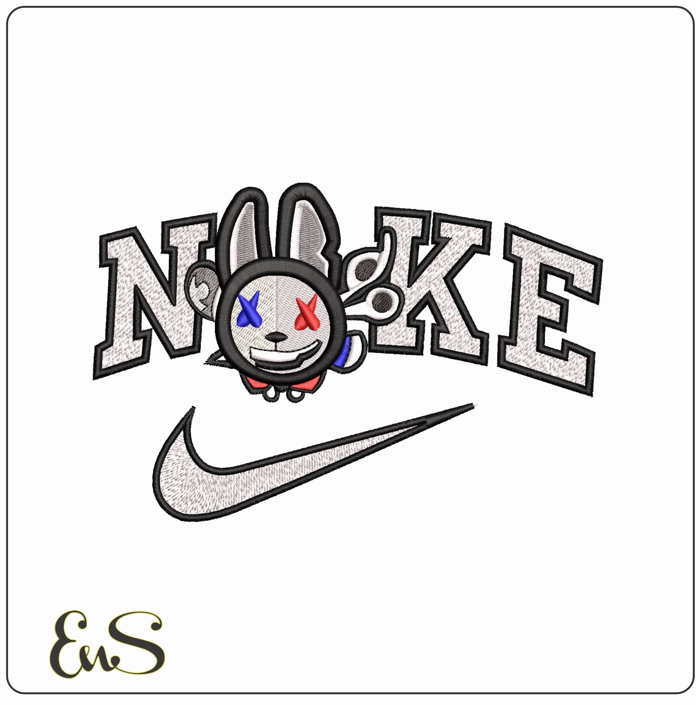 Nike Bad Bunny Texas- Elegant embroidery design file - instant download