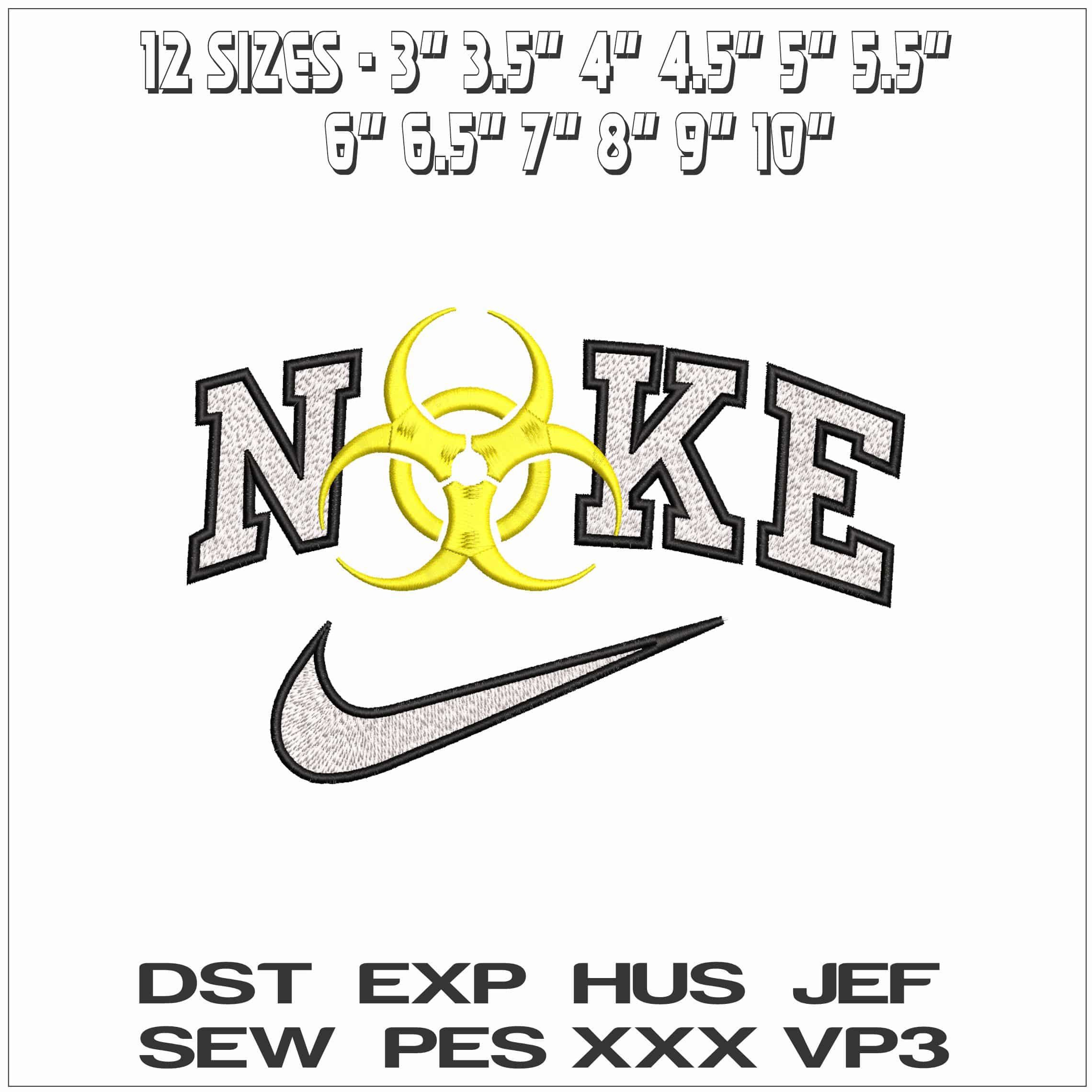 Nike Bio Hazard - Elegant embroidery design file - instant download — view 2