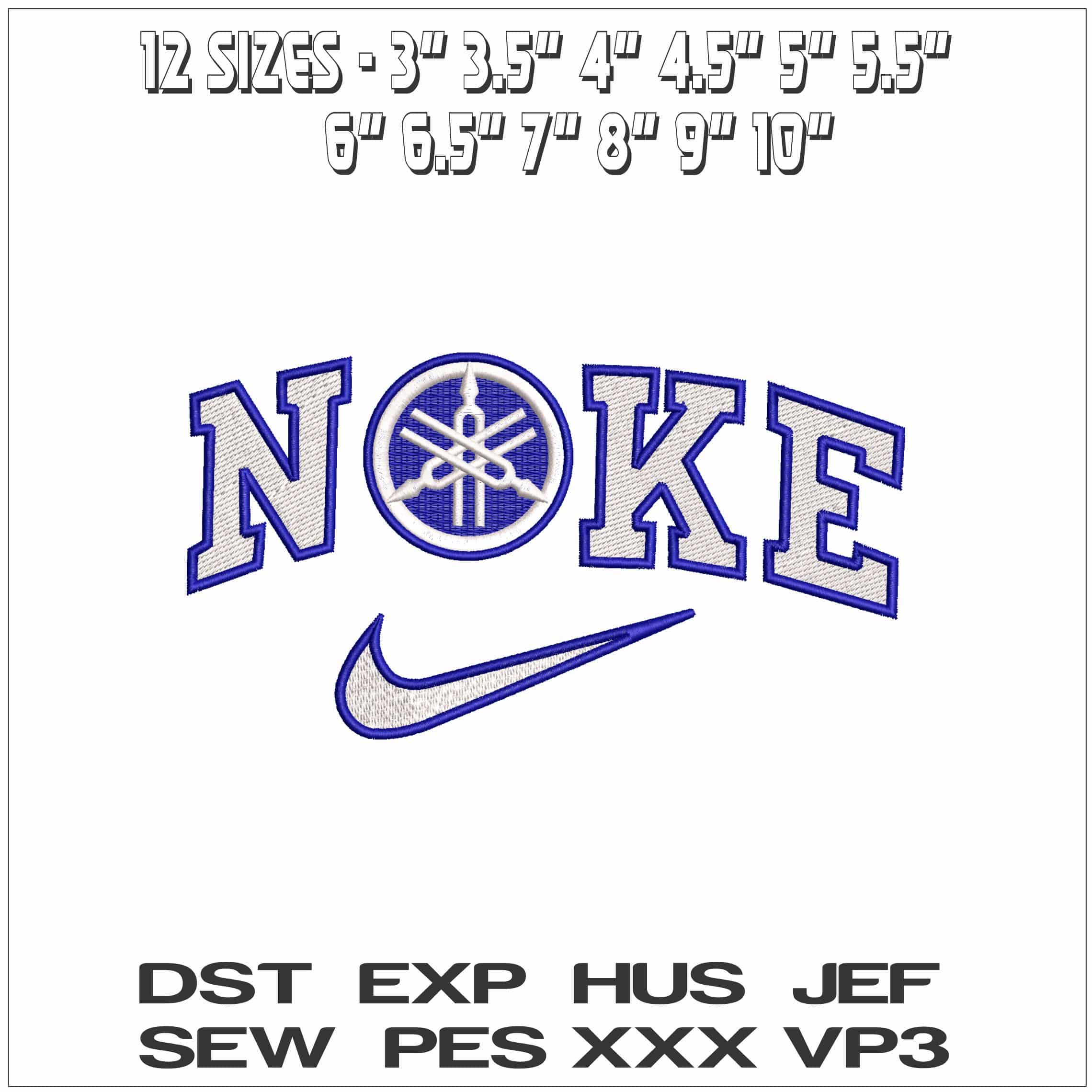 Nike Blue Yamaha Logo - Elegant embroidery design file - instant download — view 2